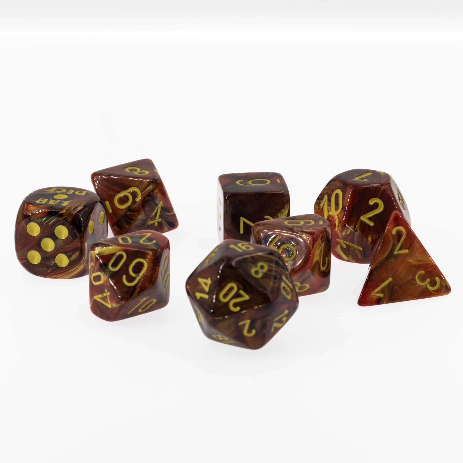 LabDice Vortex® Underworld/yellow  Set 8 Stück