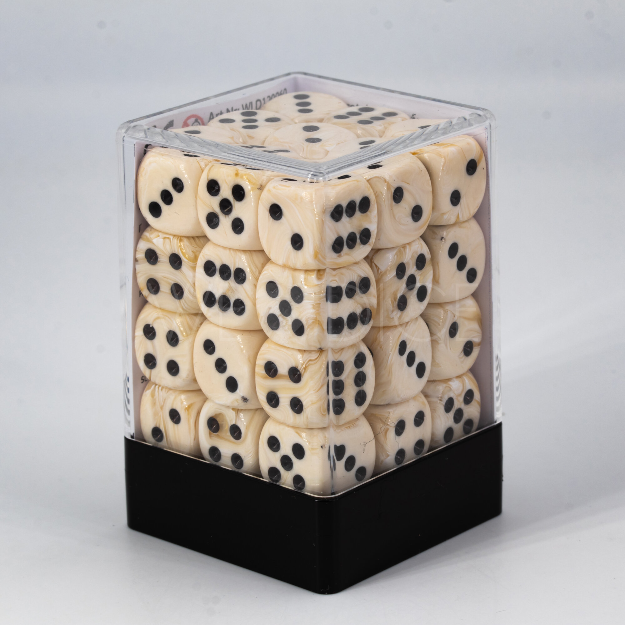 ice cream beige / schwarz 12mm W6 Set (36 Stück)