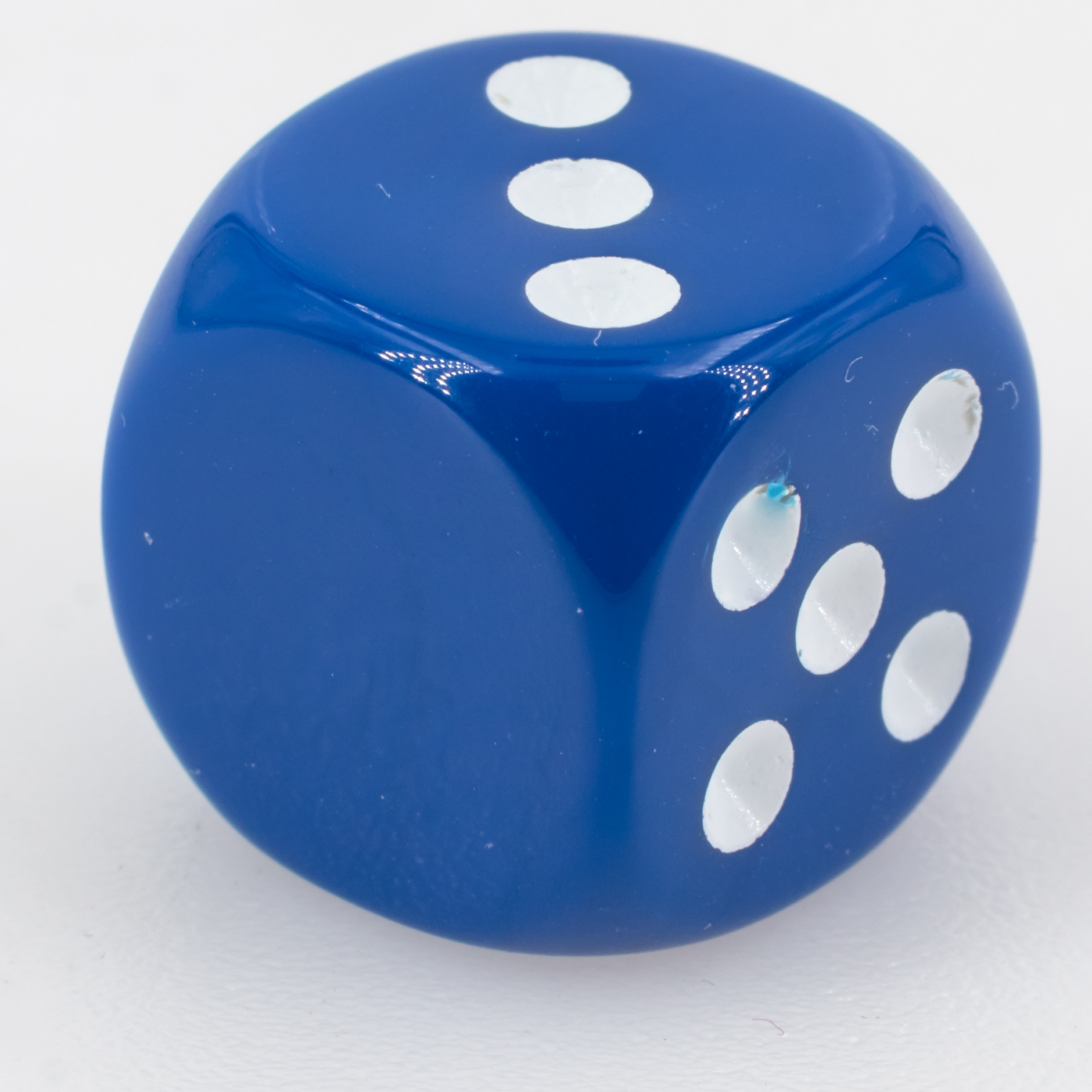 16mm Dice in dark blue / white Opaque no "6"