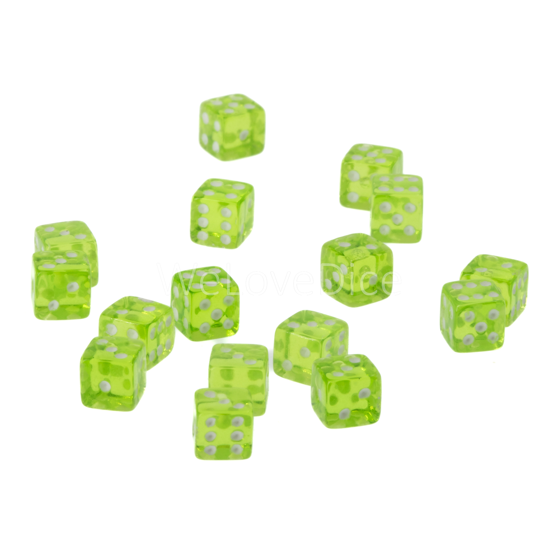 5mm  D6 Dice in mint green Translucent