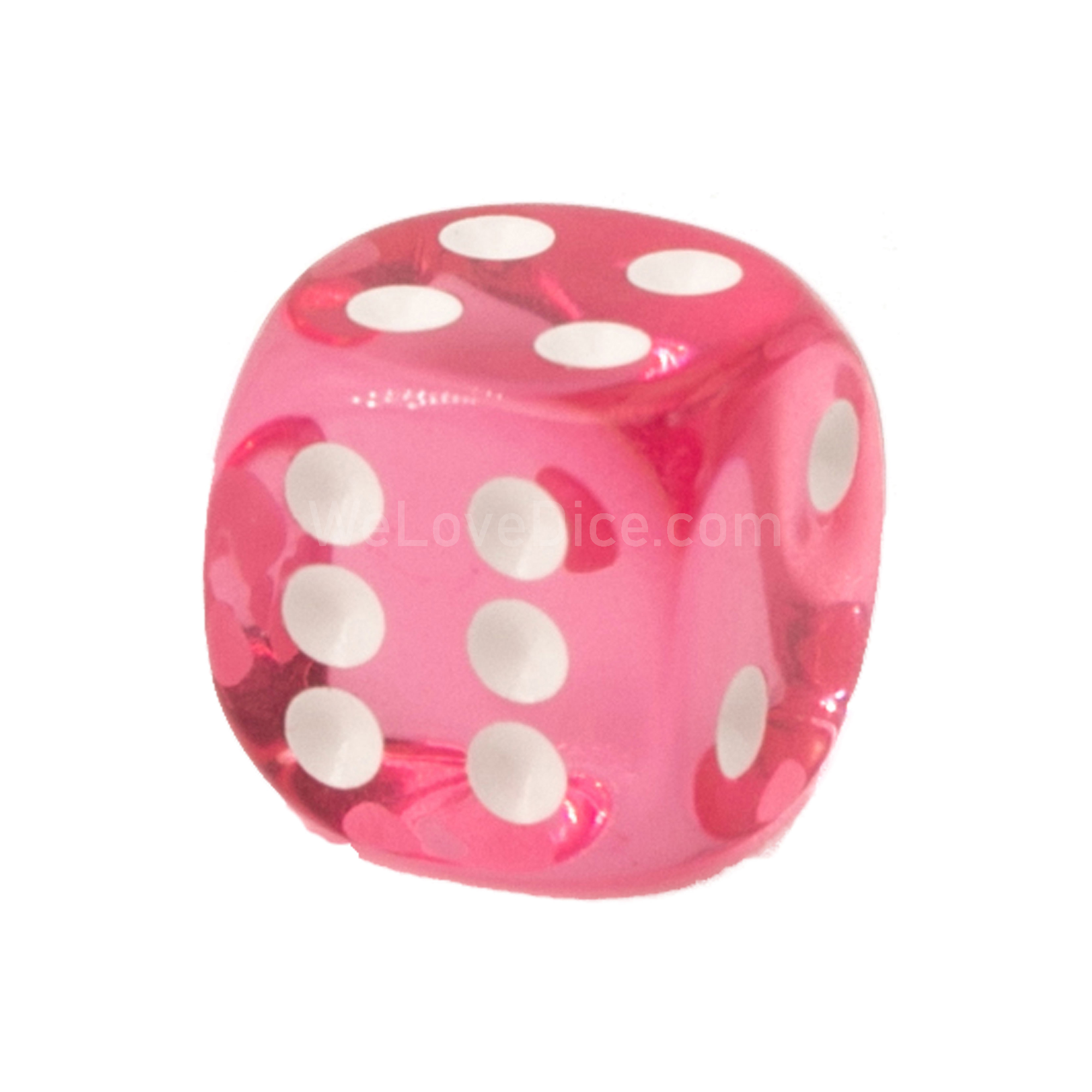 18mm W6 Würfel in rosa / weiß