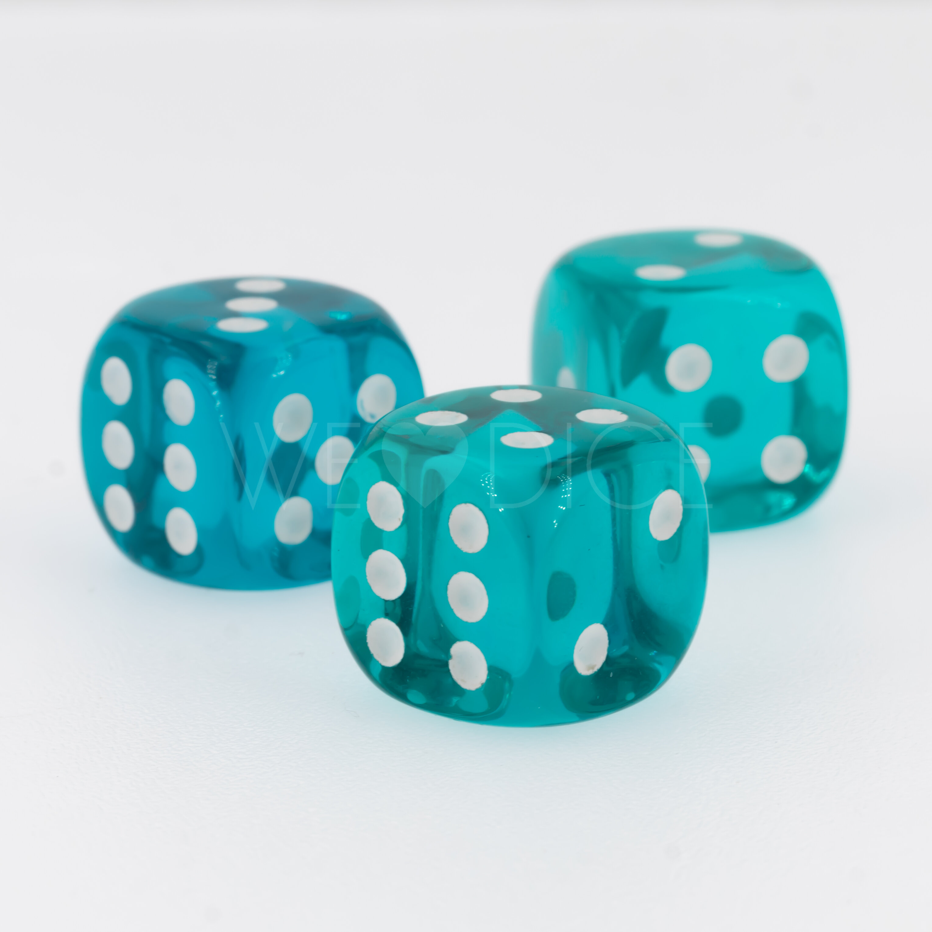 Transparent Türkis / weiß 16mm