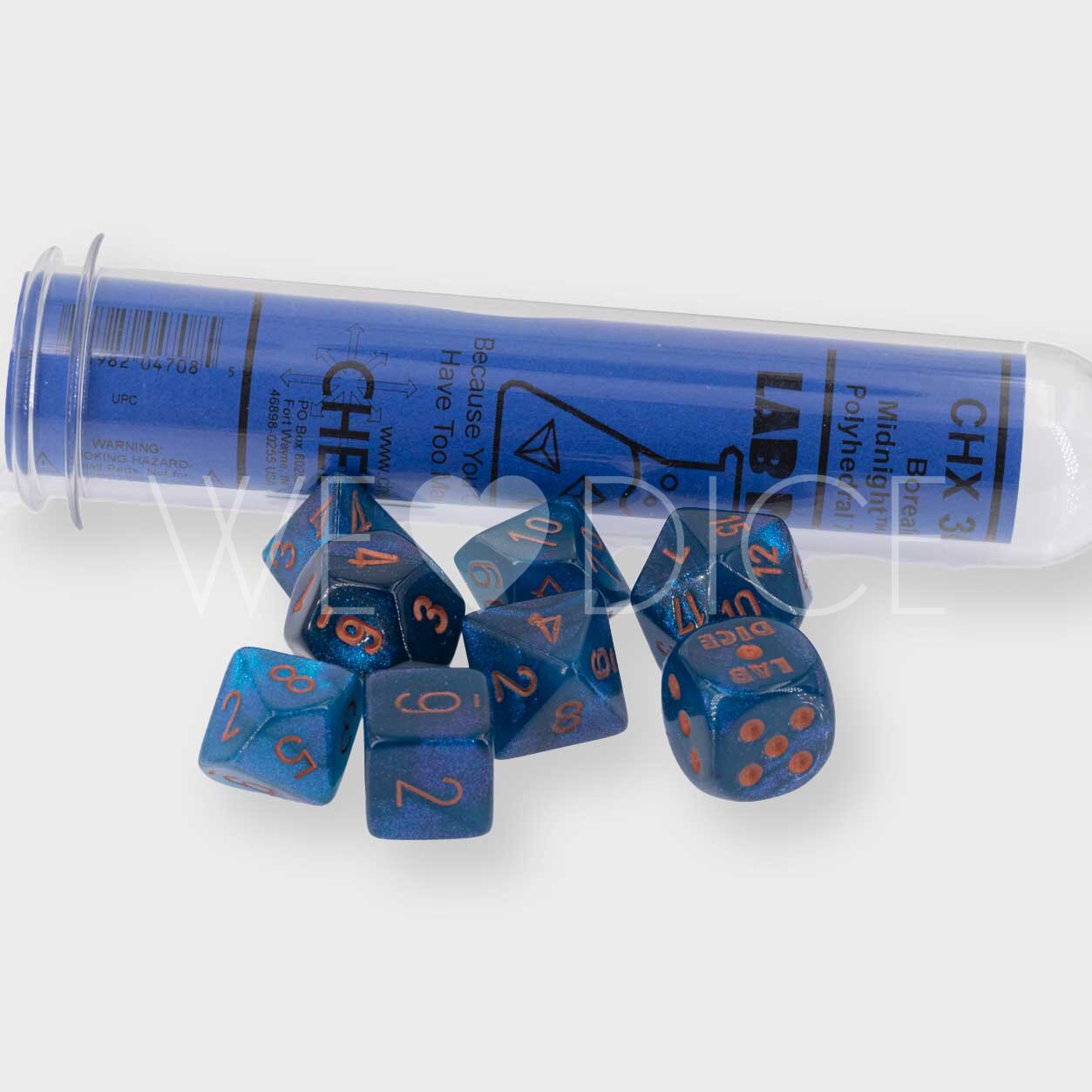 PRE ORDER LabDice Borealis® Midnight™/copper  Set 8 Stück