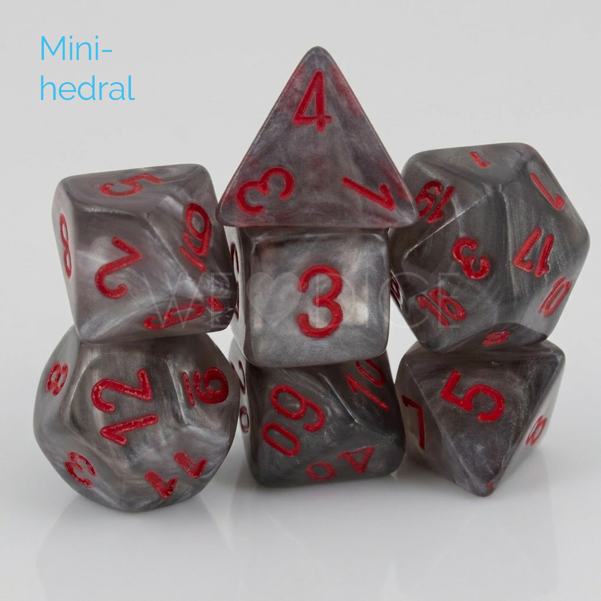 Velvet® Mini-hedral Polyhedral Black / red  7-DieSet