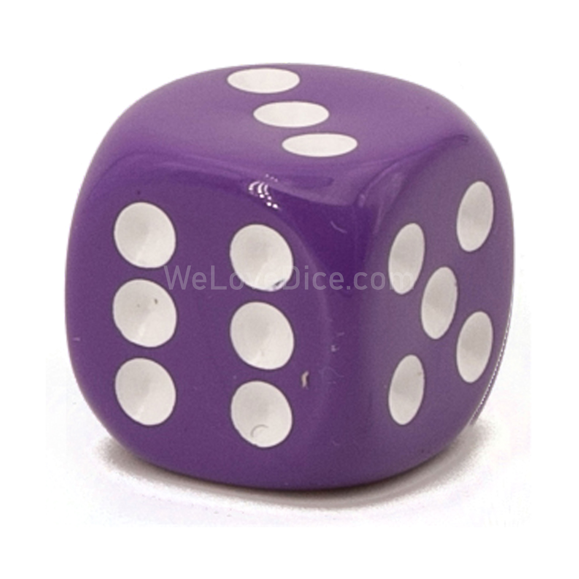 22mm W6 Würfel in lila / weiß