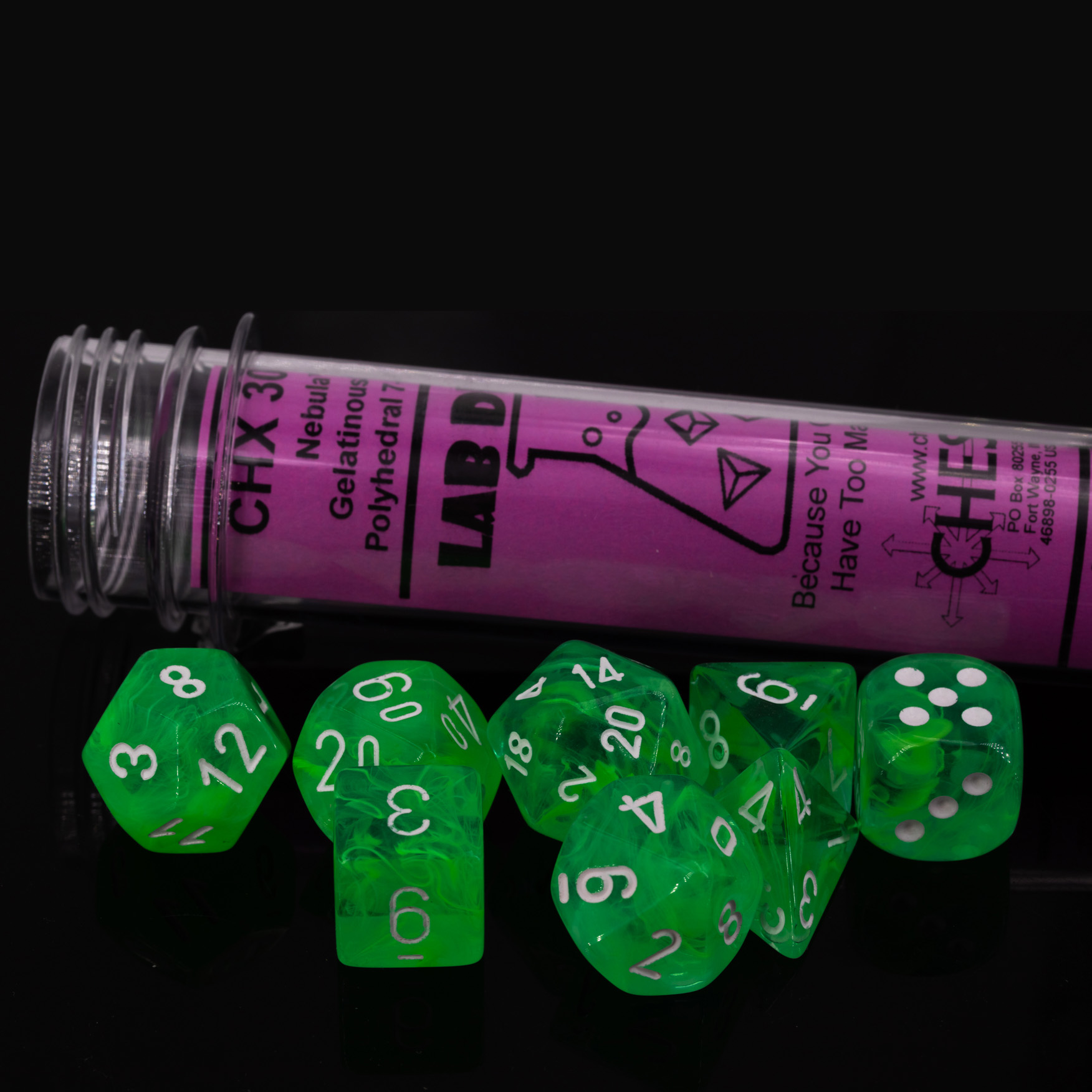 LabDice Nebula® Gelatinous™ / weiss  Set 8 Stück