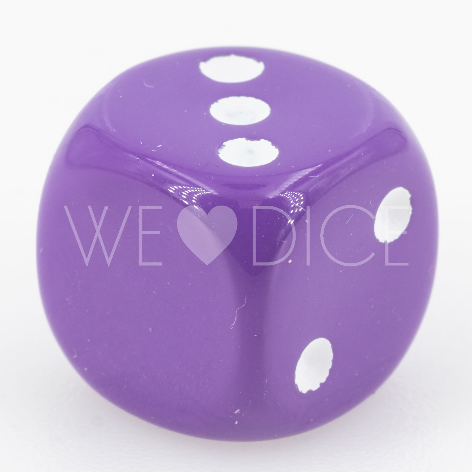 16mm Dice in purple / white Opaque no "6"