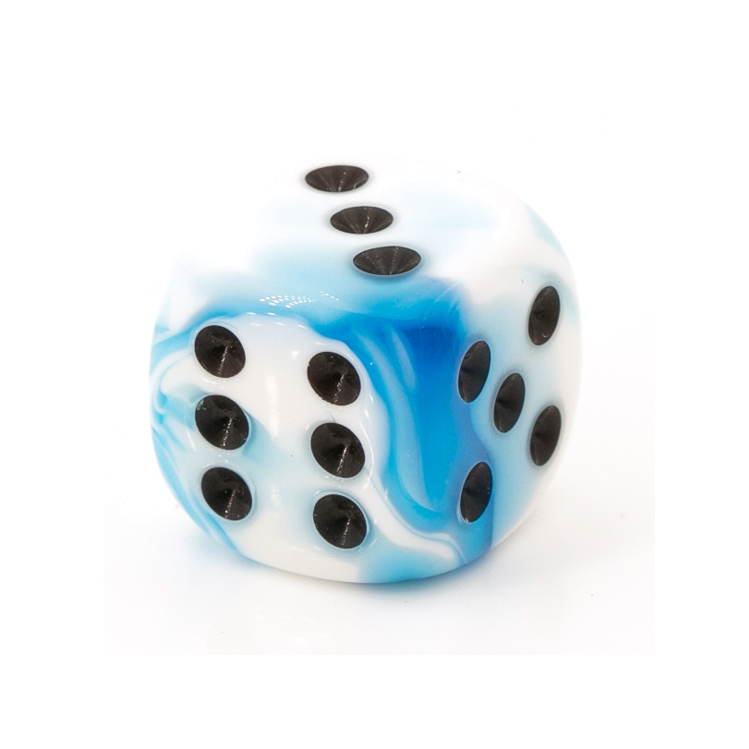 16mm W6 Würfel in weiß blau / schwarz