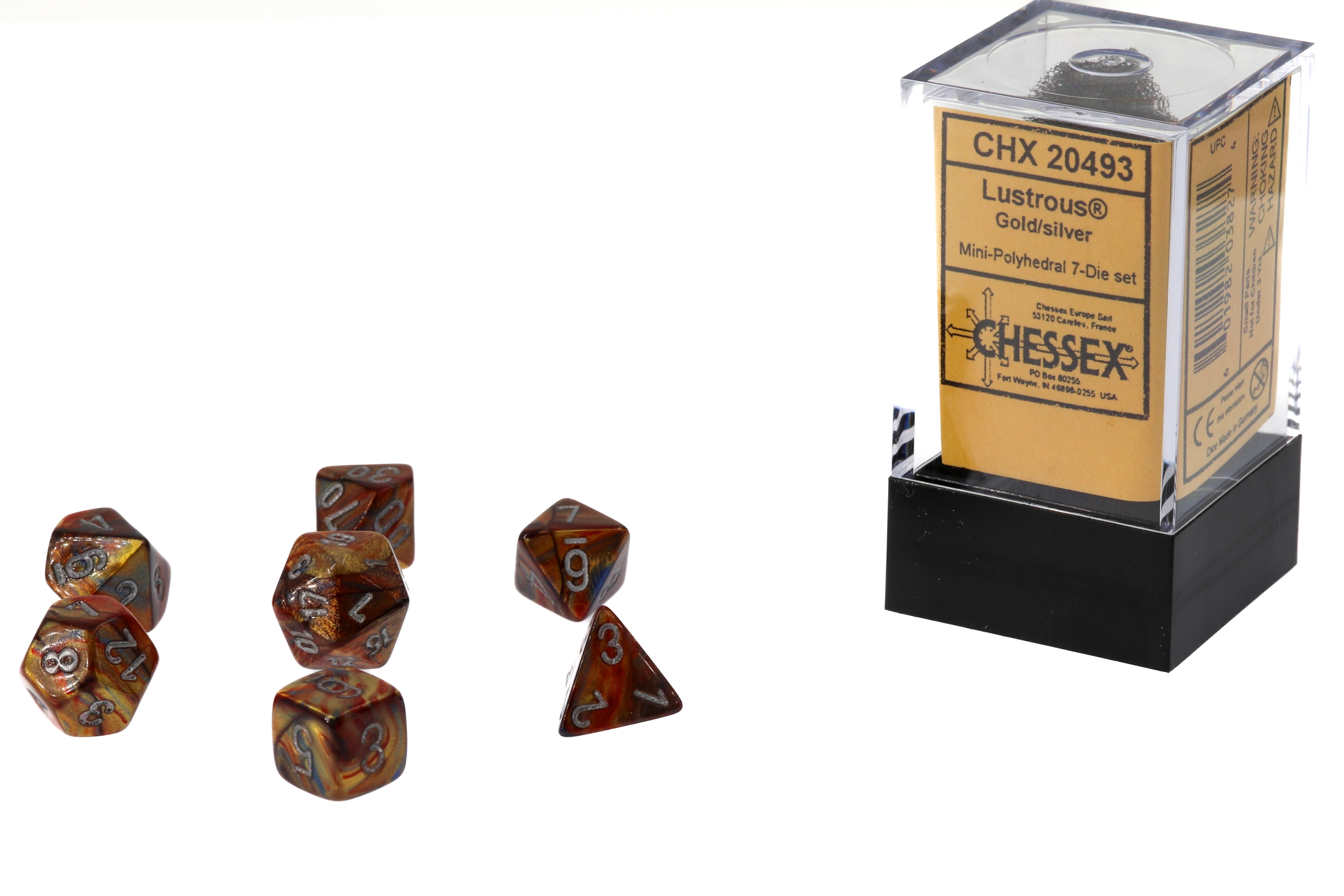 Lustrous  Mini-hedral Polyhedral Gold / silver 7-DieSet