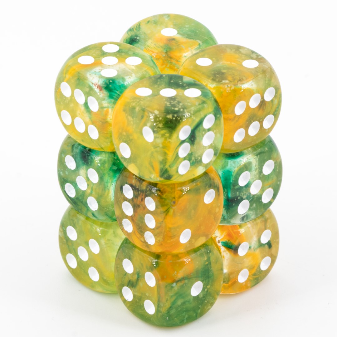 Nebula® Spring / Weiß 16mm W6 Würfel Set (12 Würfel)