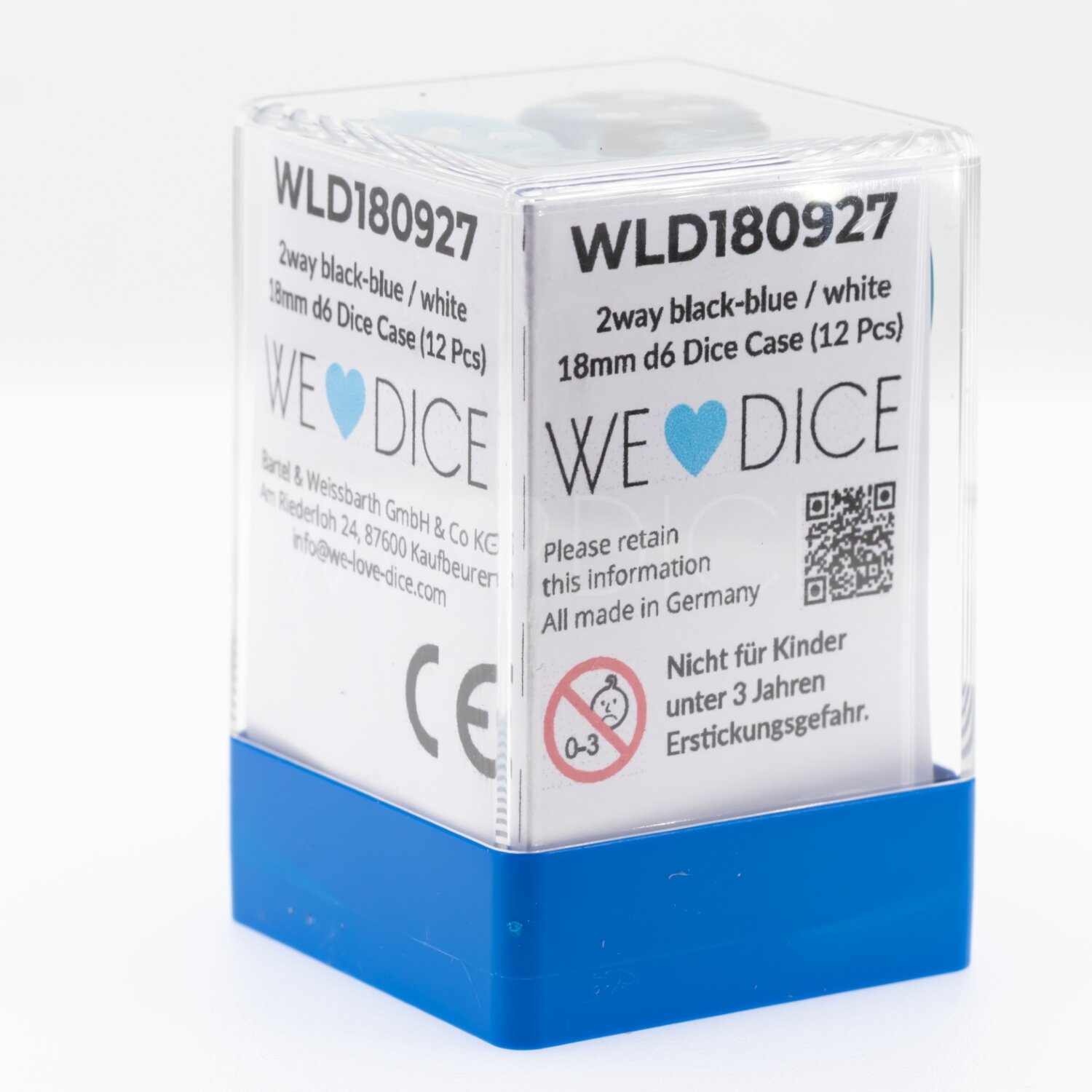 {effekt} 2Ton schwarz-blau / weiss 18mm W6 Set (12 Stück)