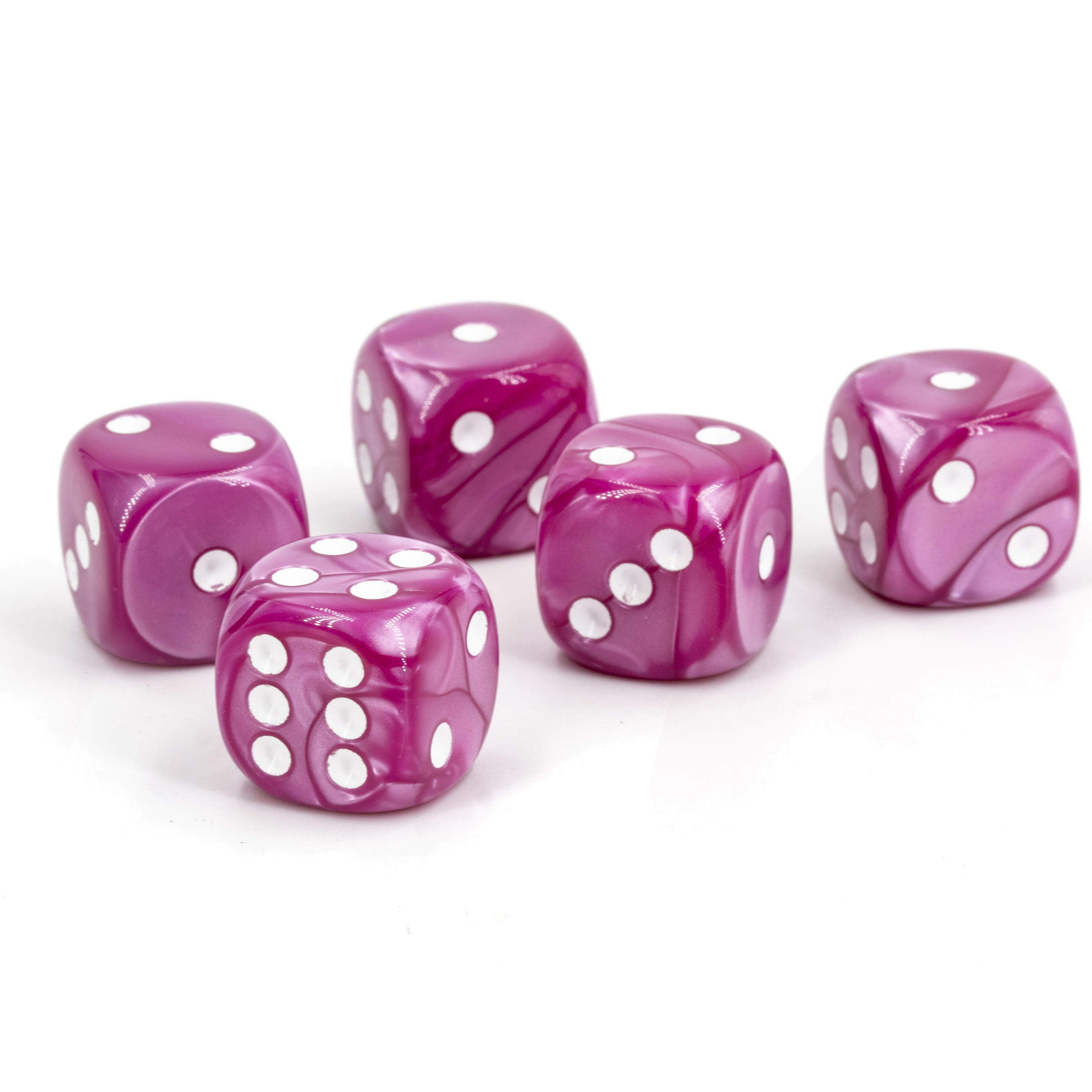 16mm W6 Würfel in lila / weiss