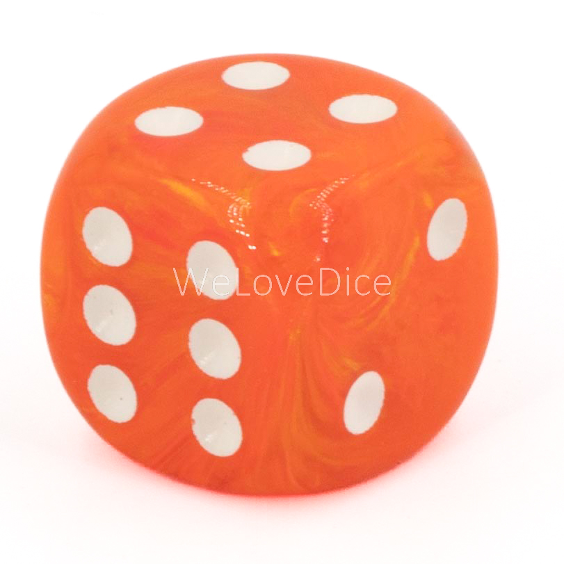 16mm W6 Würfel in tieger orange / weiß