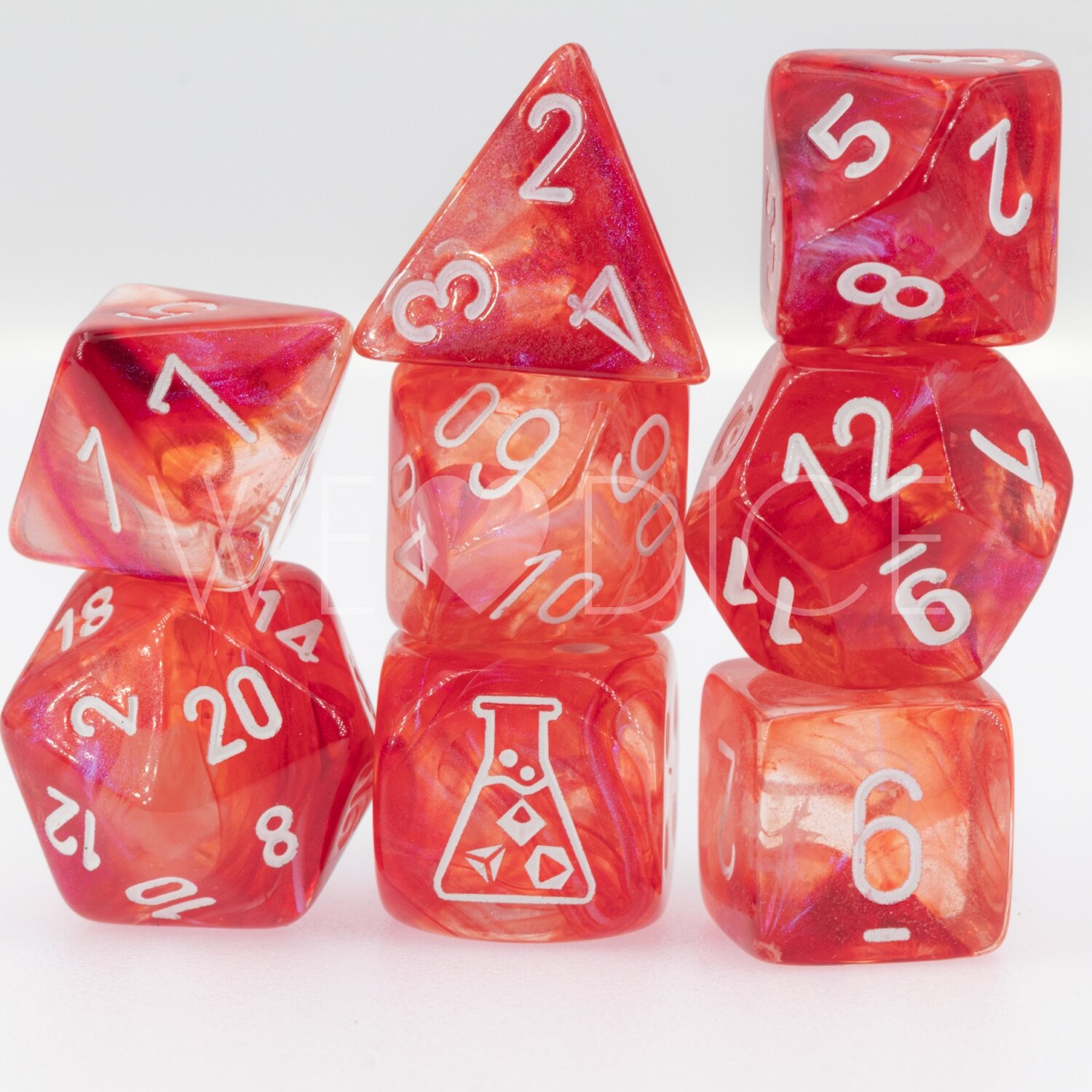 PRE ORDER LabDice Borealis®, Luminary™ Passion™ / white  Set 8 Stück