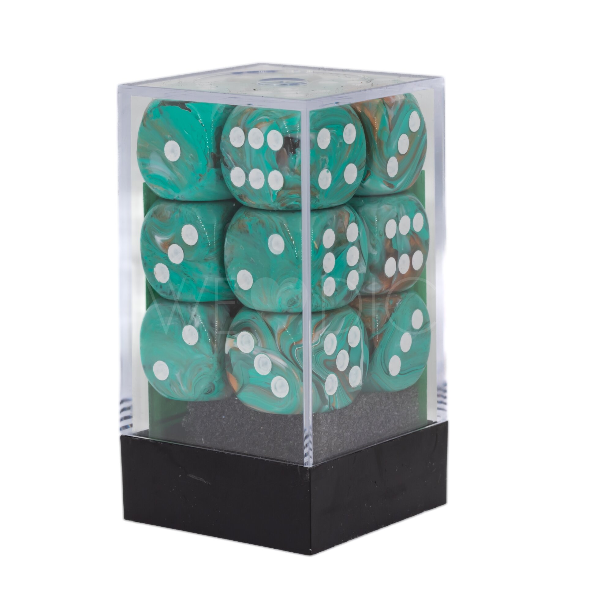 Marble  Oxi-Copper™ / weiss 16mm W6 Würfel Set (12 Würfel)