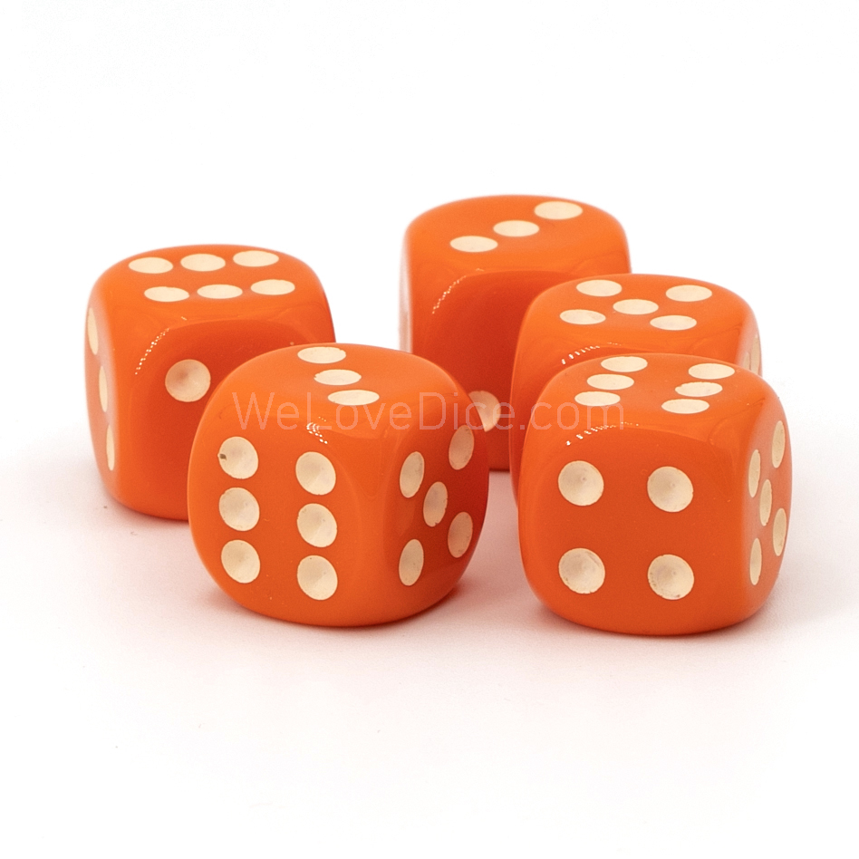 22mm W6 Würfel in Orange