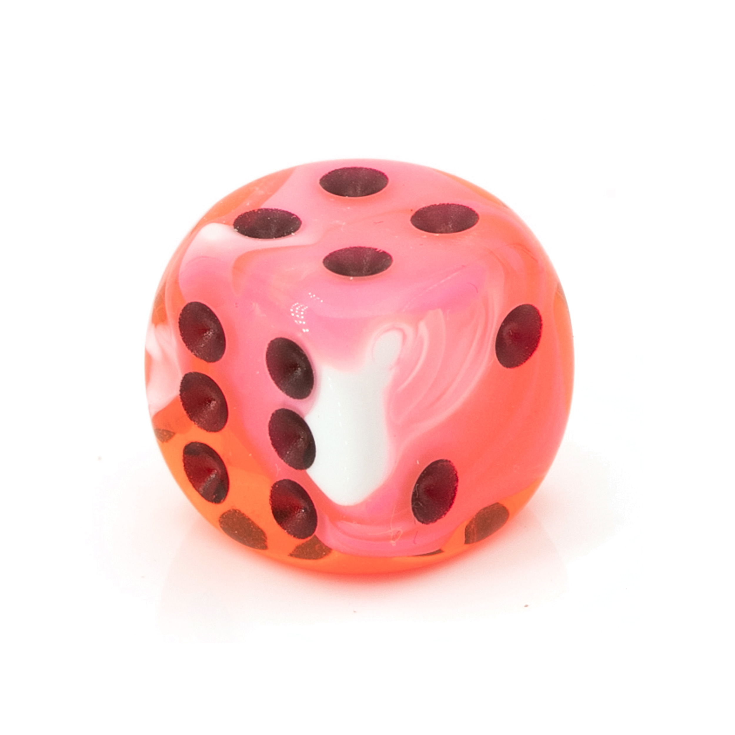 16mm  D6 Dice in neon pink / black 2-way