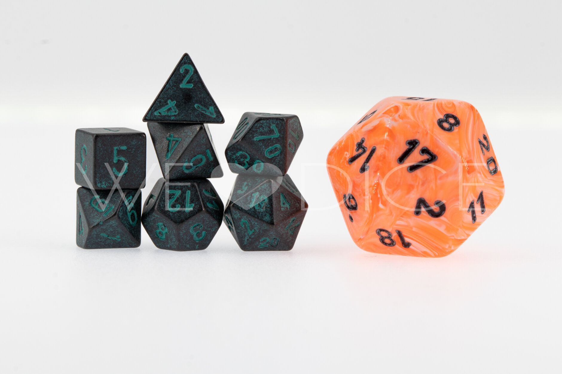 Mini Metallwürfel - Arkane Patina - 7 Teile Set