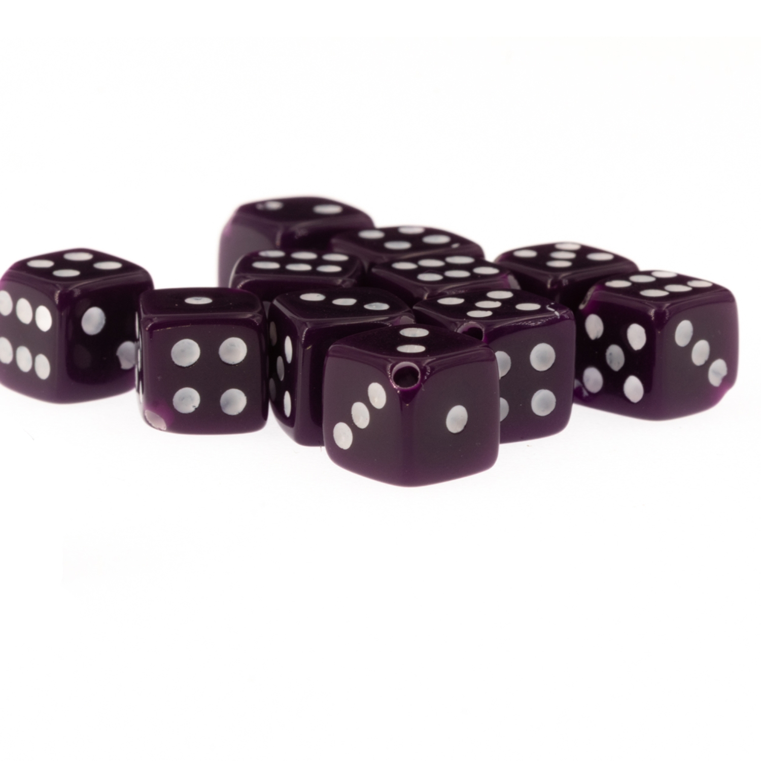 5mm Dice bead - dark purple Opaque, in
