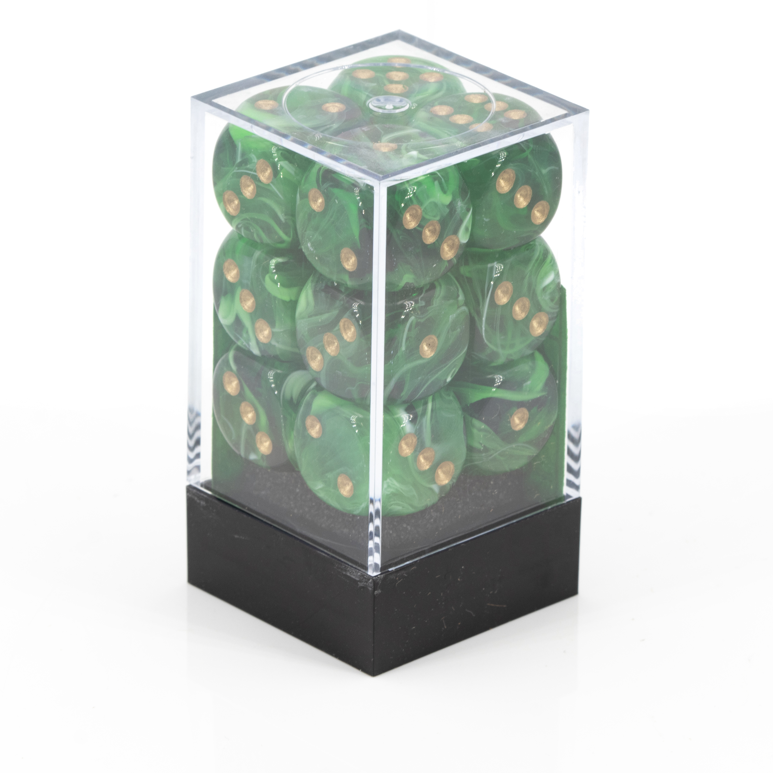 Vortex® Grün / Gold 16mm W6 Würfel Set (12 Würfel)