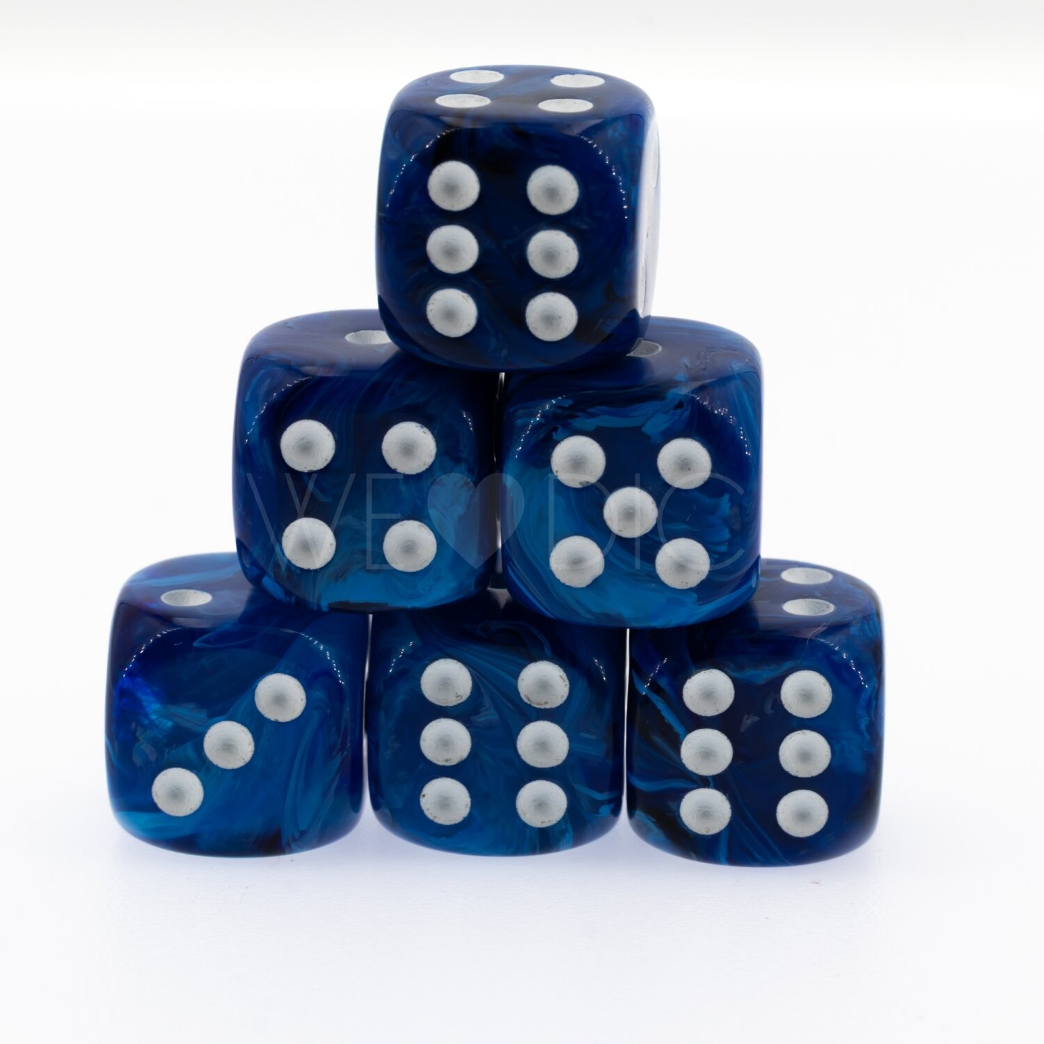 16mm  D6 Dice in Deep Abyss Azure