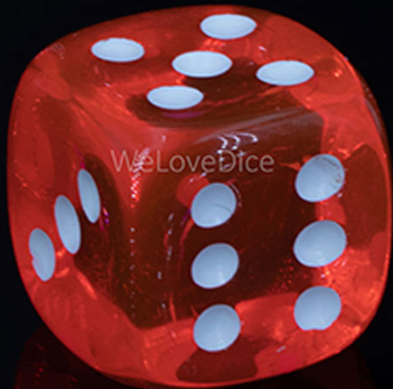 30mm W6 Würfel in neon pink / weiß