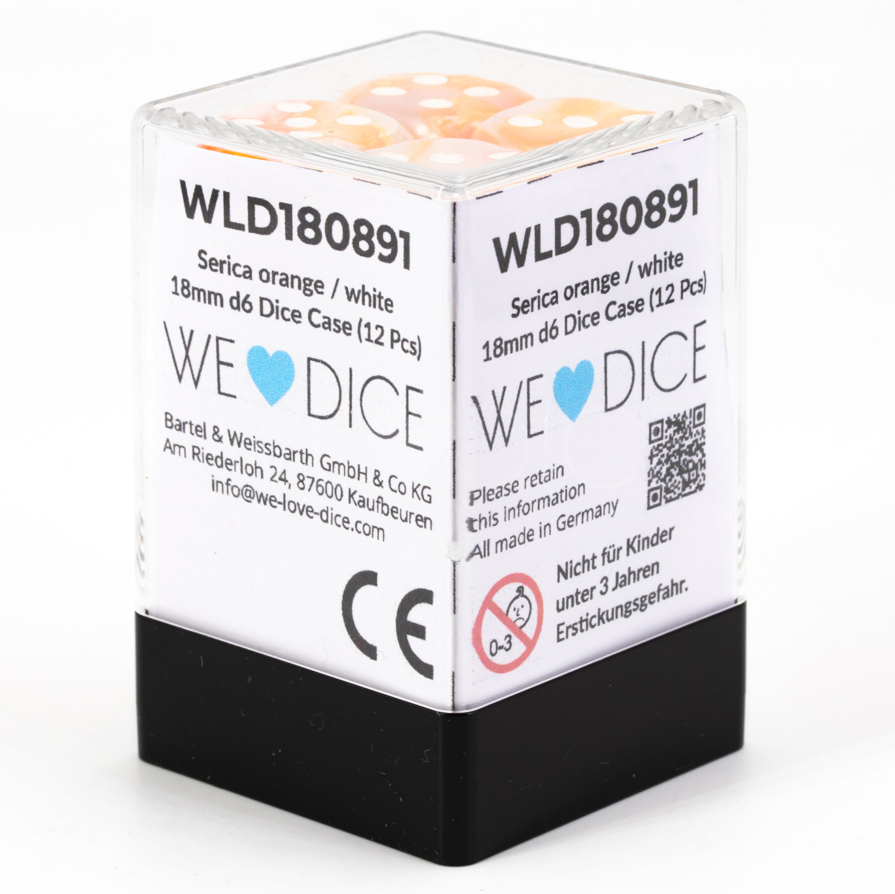 Serica orange / weiss 18mm W6 Set (12 Stück)