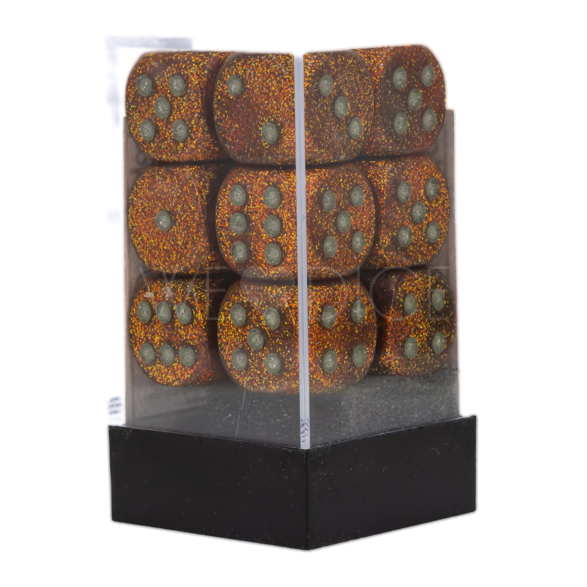 Glitter Gold / silber 16mm W6 Würfel Set (12 Würfel)