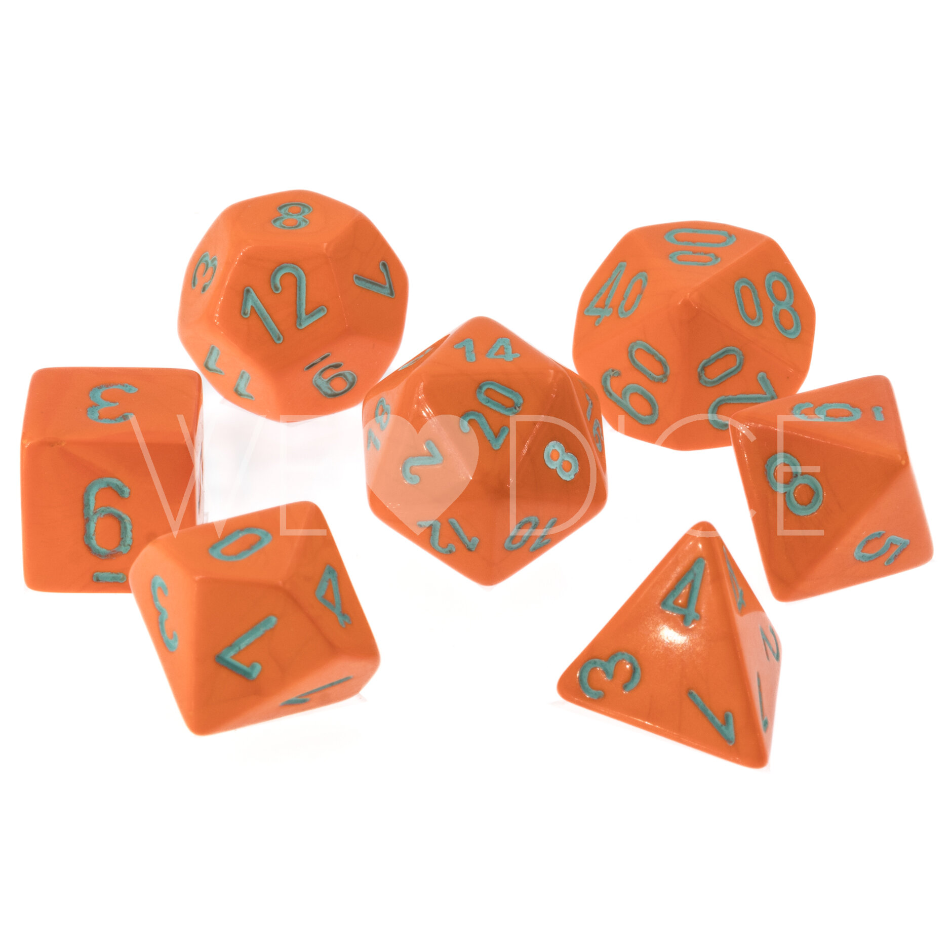 LabDice Heavy Orange/turqoise  Set 8 Stück