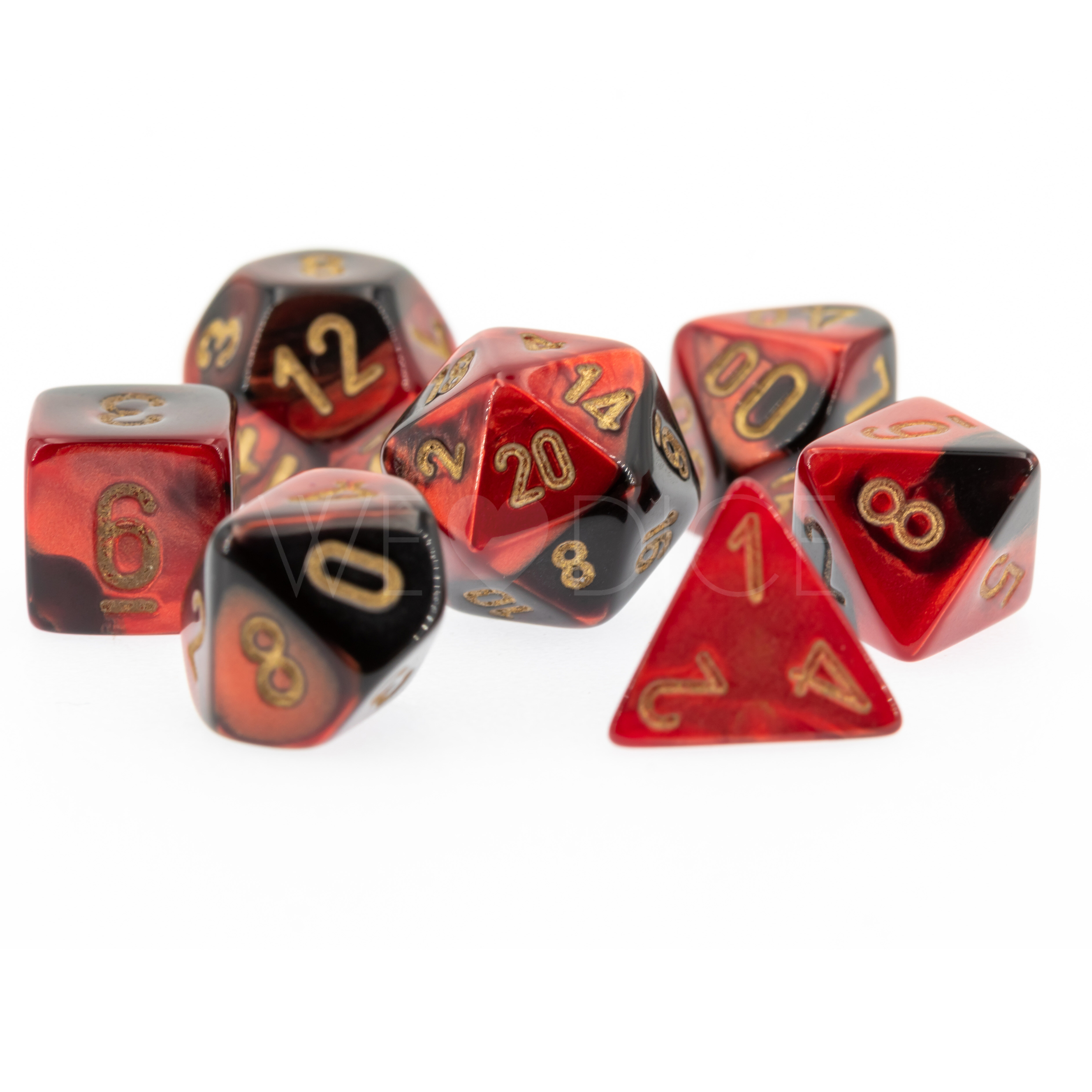 Gemini® Mini-hedral Polyhedral Black-Red / gold 7-DieSet