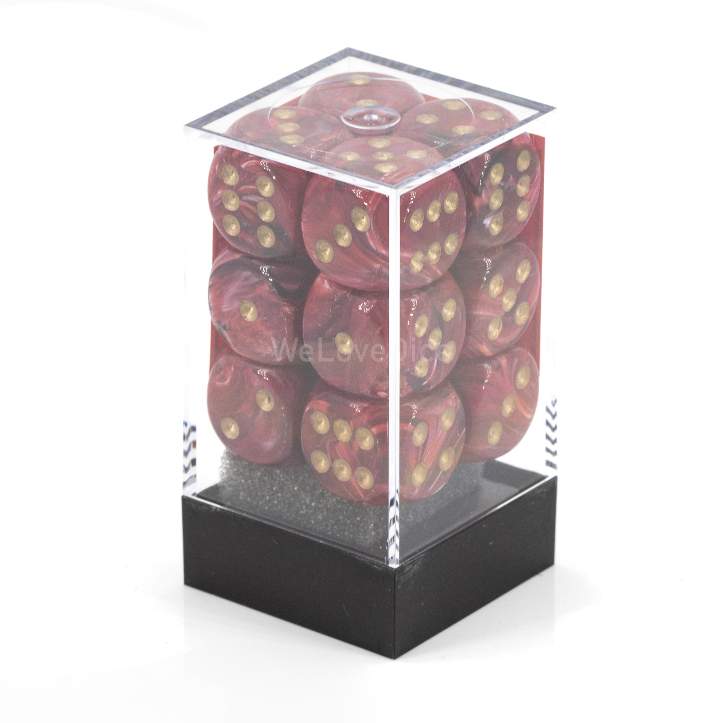 Vortex® Burgundy / Gold 16mm W6 Würfel Set (12 Würfel)