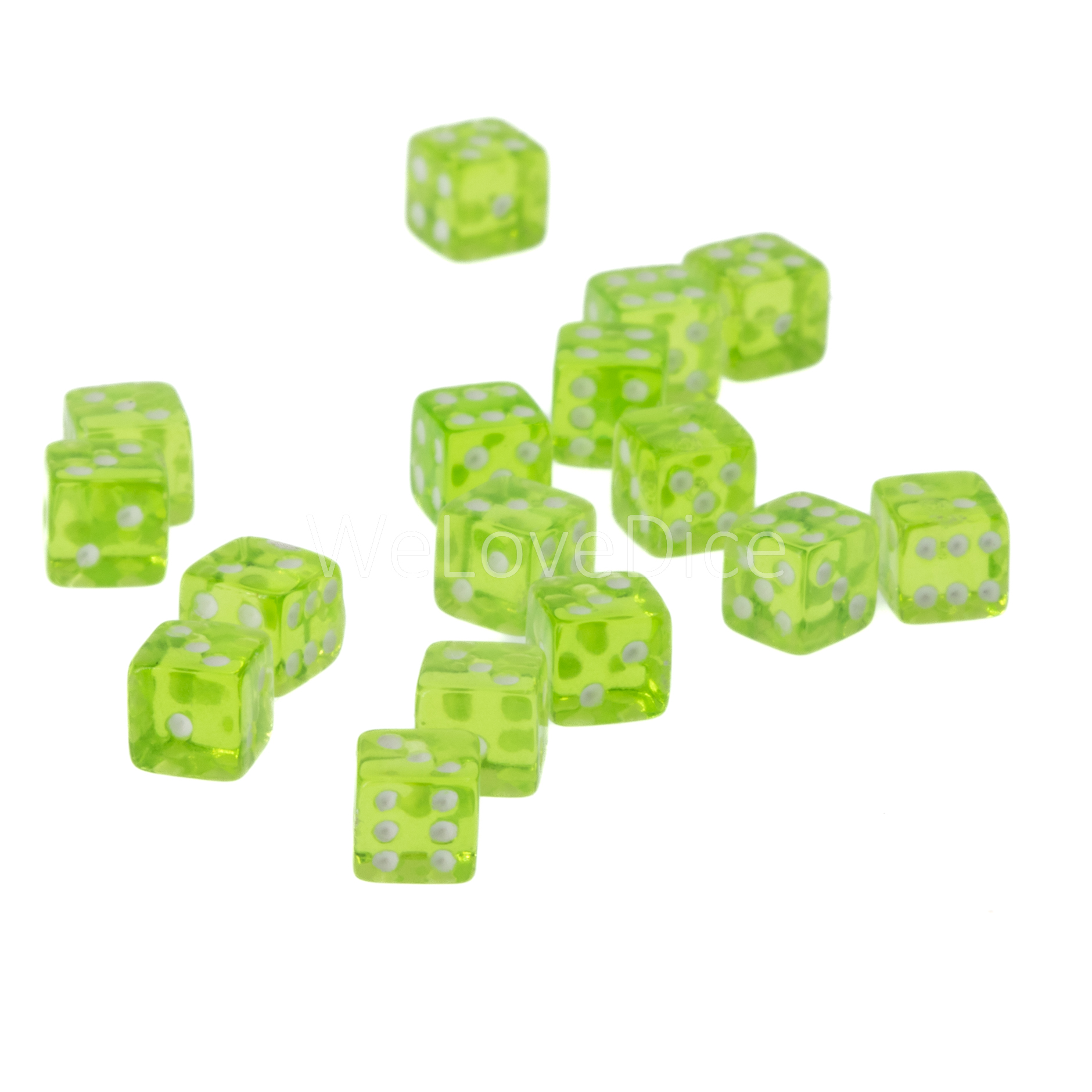 5mm  D6 Dice in mint green Translucent