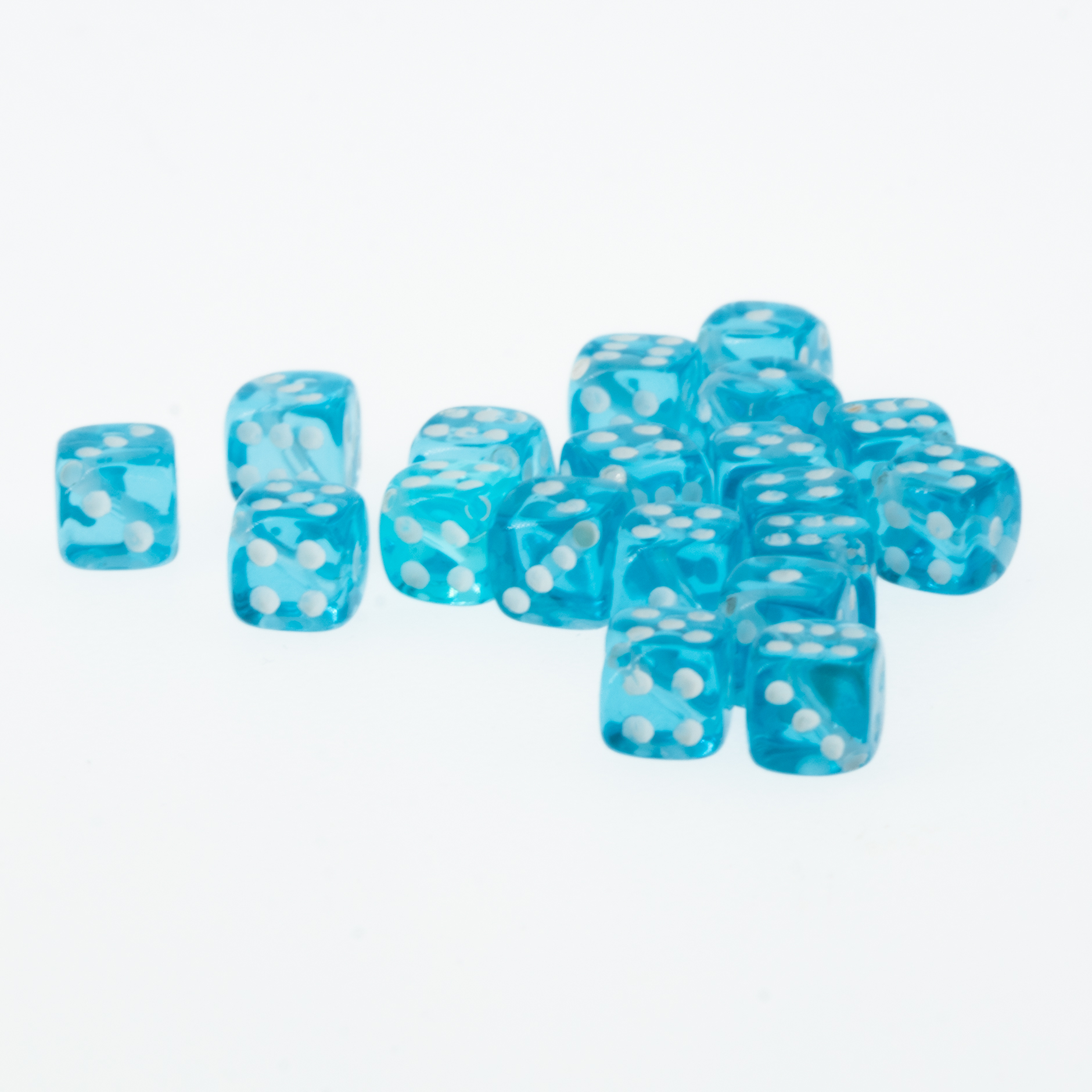  5mm Dice bead - light turqoise Translucent, in