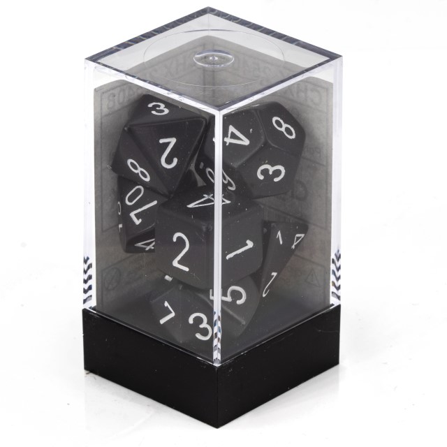 Satt Polyhedral schwarz / weiß 7-Würfel Set