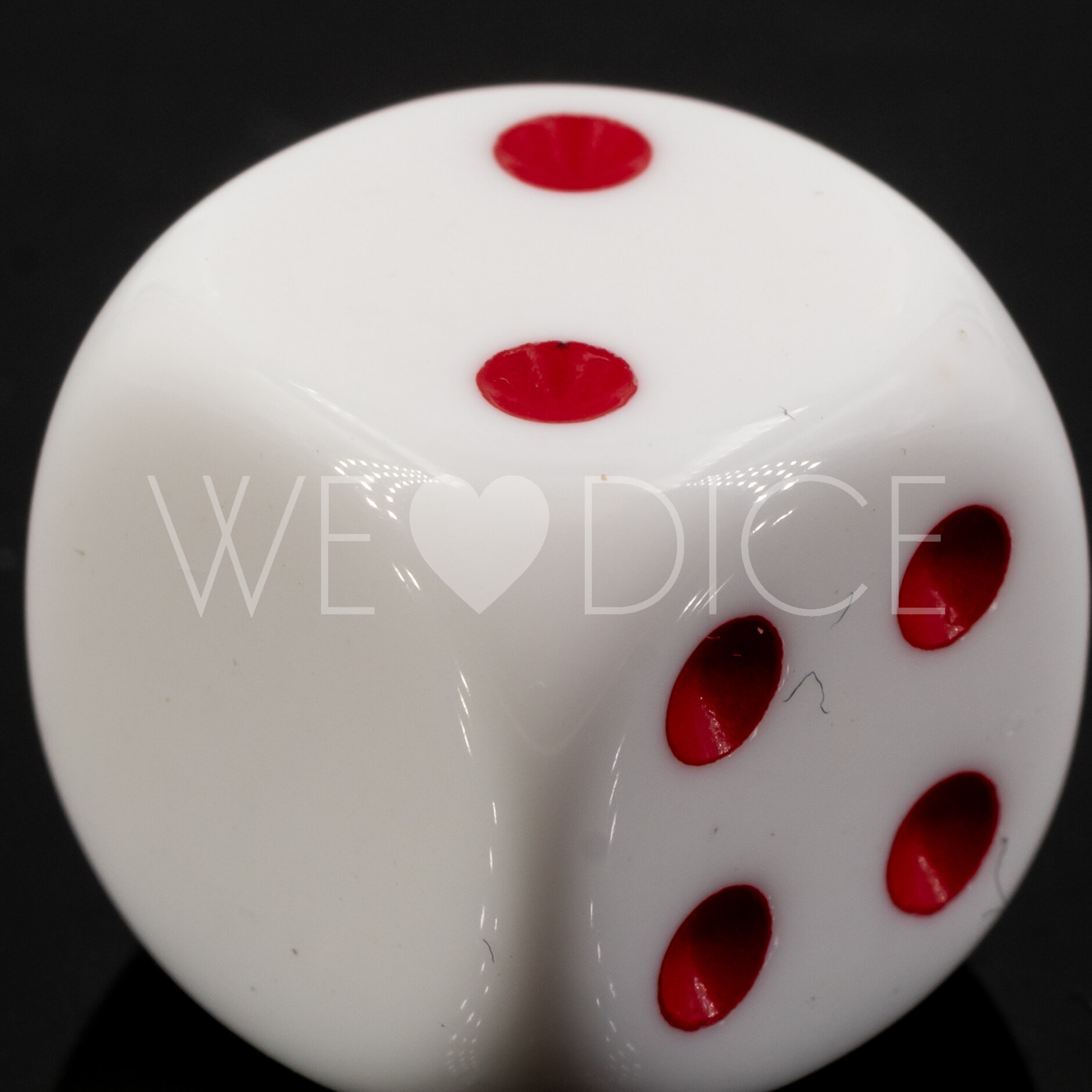 16mm Dice in white / red Opaque no "6"