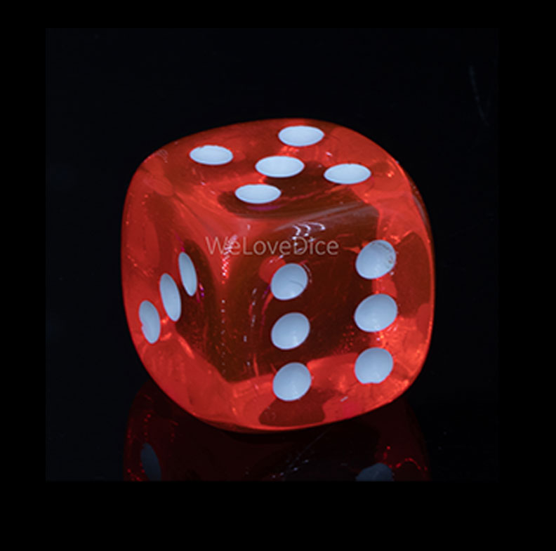 16mm W6 Würfel in neon pink / weiß