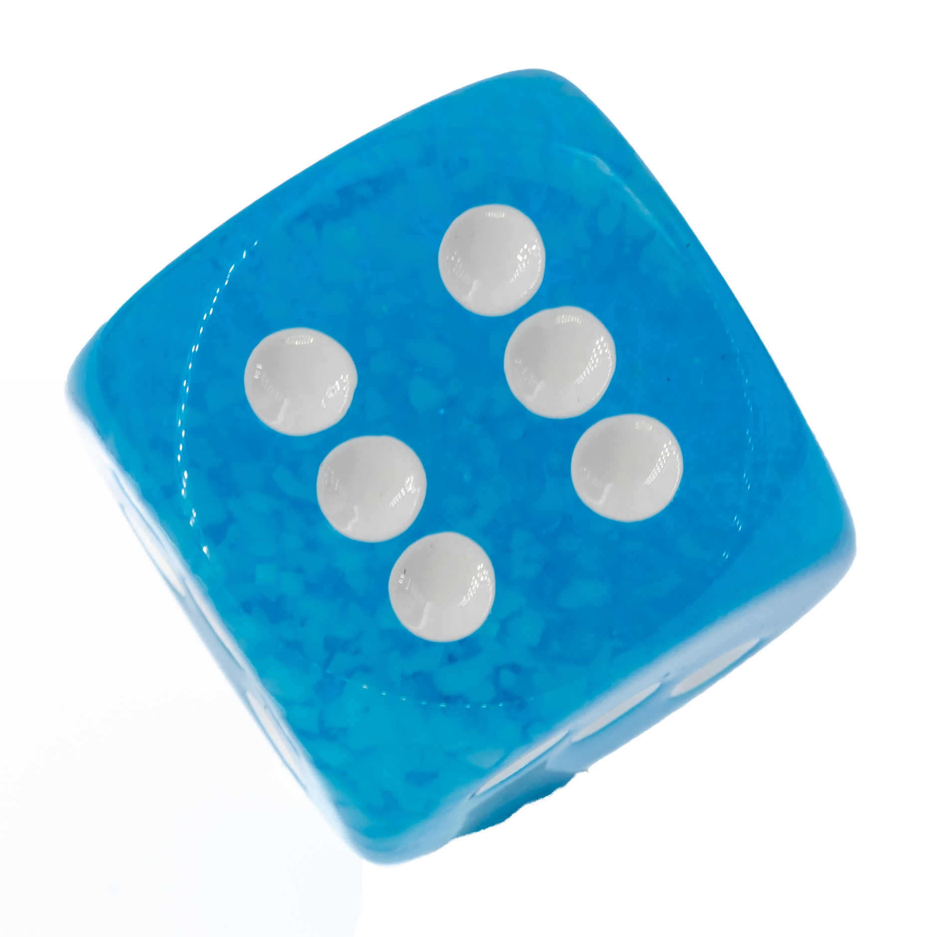 30mm W6 Würfel in türkis weiß / weiß