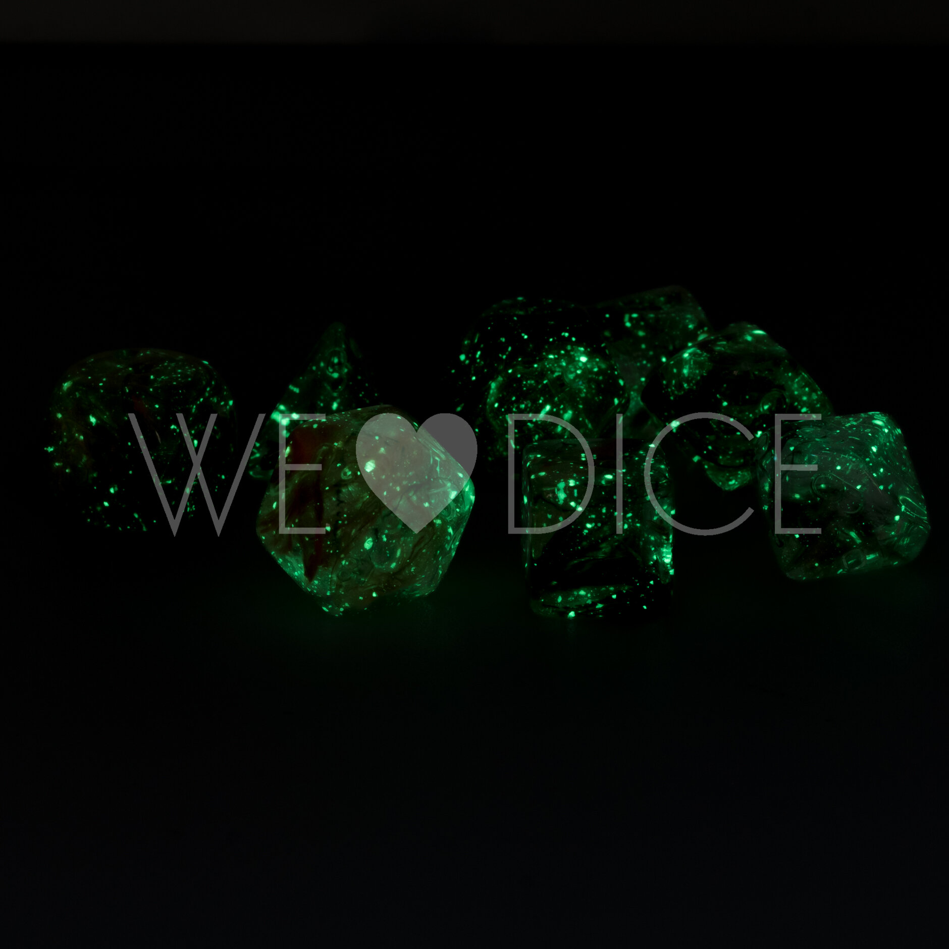 LabDice Nebula®, Luminary™ Copper Matrix Unpainted  Set 8 Stück
