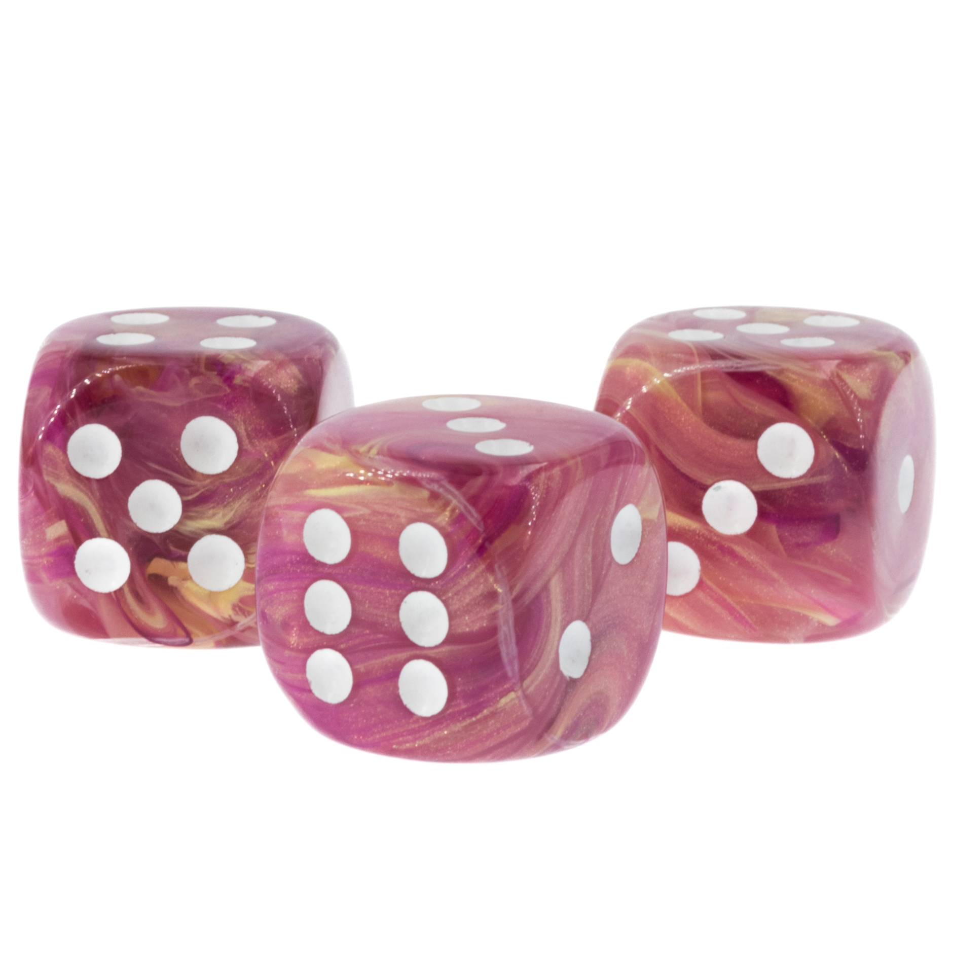 18mm  D6 Dice in amethyst / white  Aurelia, Marbled