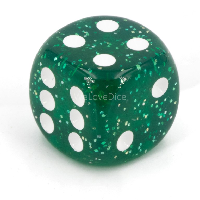 16mm W6 Würfel in grün / weiss