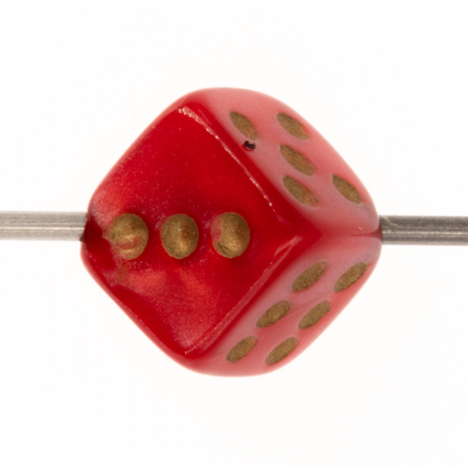  5mm Dice bead - burning rose Silk, in