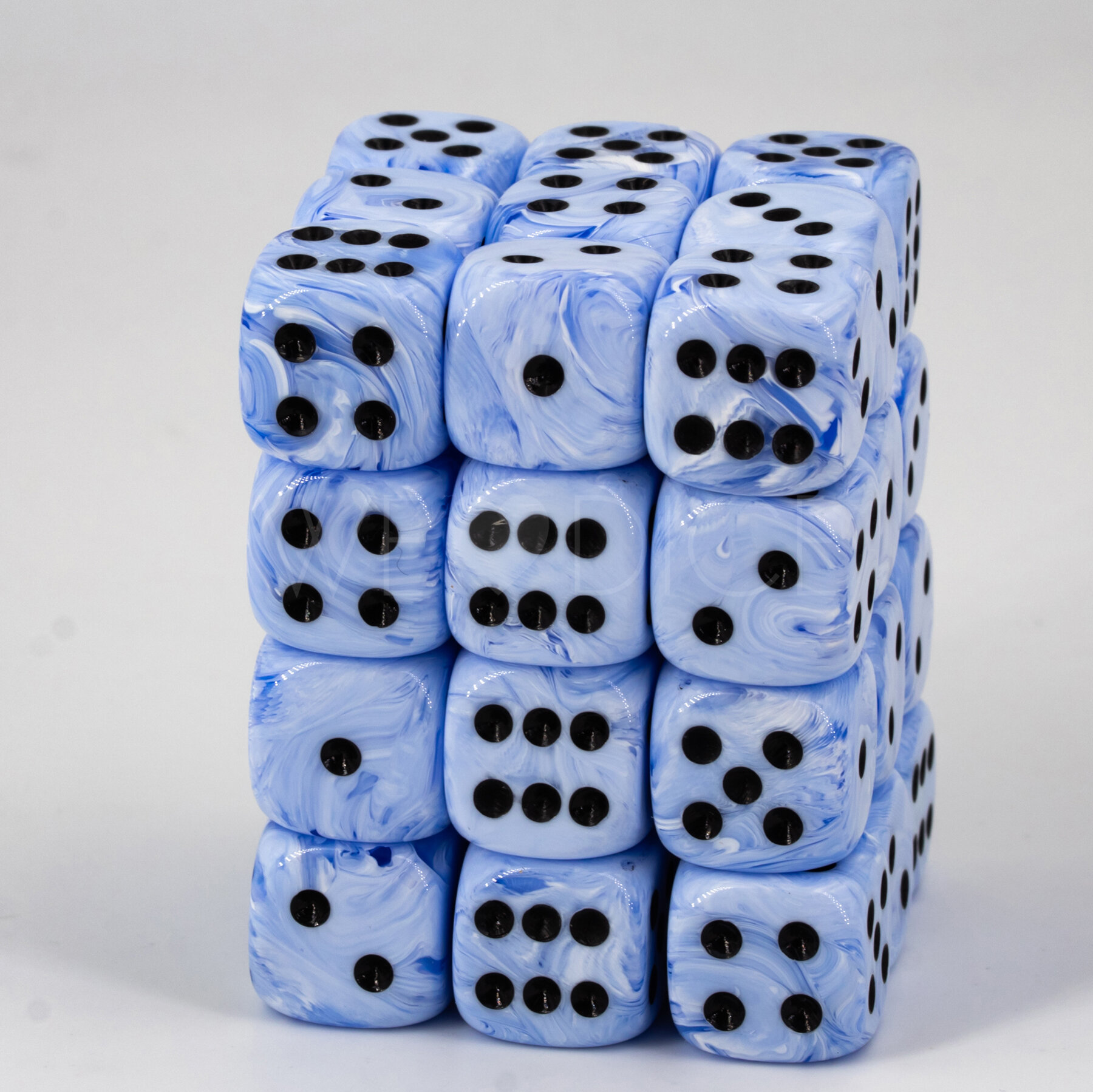 Ice Cream blau / schwarz 12mm W6 Set (36 Stück)