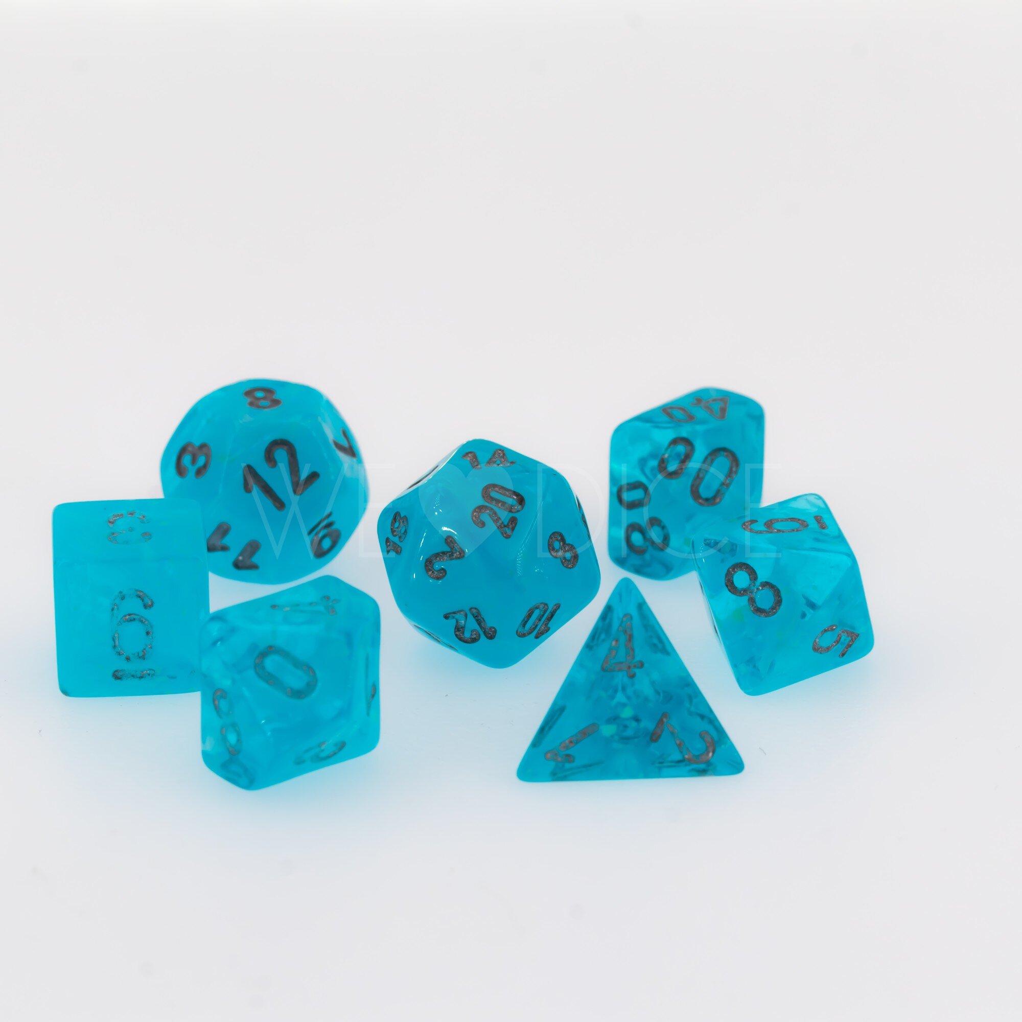 Luminary™ Mini-hedral Polyhedral Sky / silver 7-DieSet