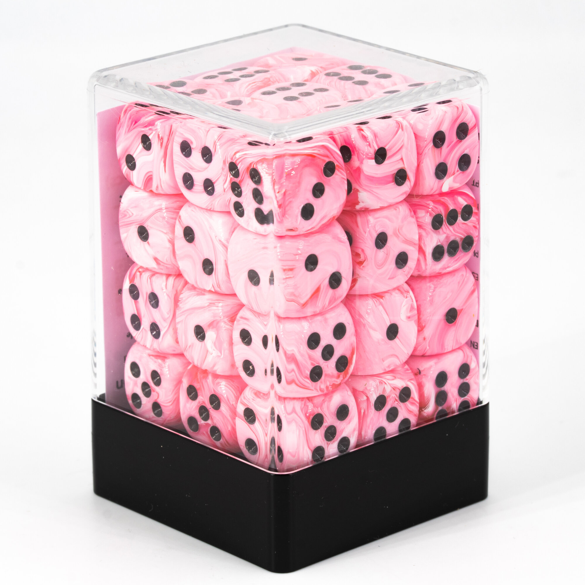 Marmor ice cream pink / schwarz 12mm W6 Set (36 Stück)