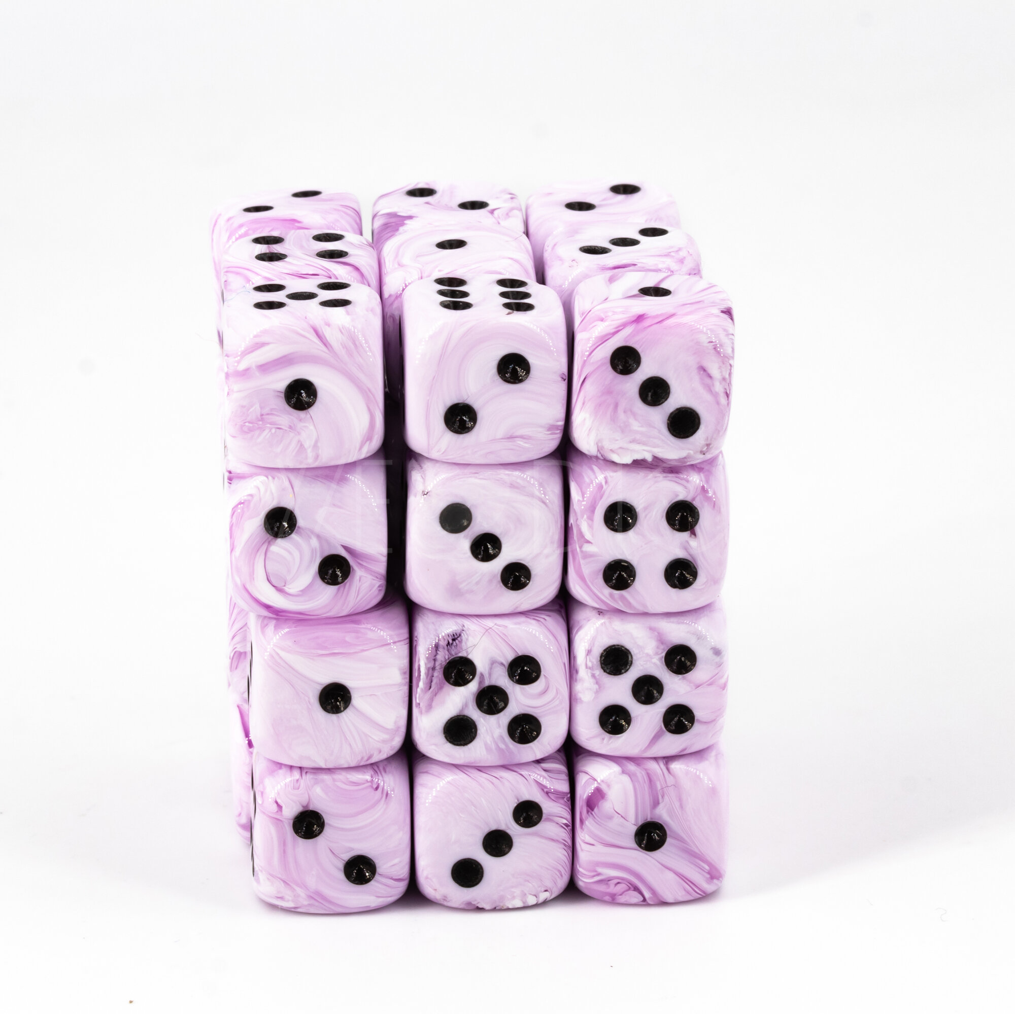 Marmor ice cream lila / schwarz 12mm W6 Set (36 Stück)