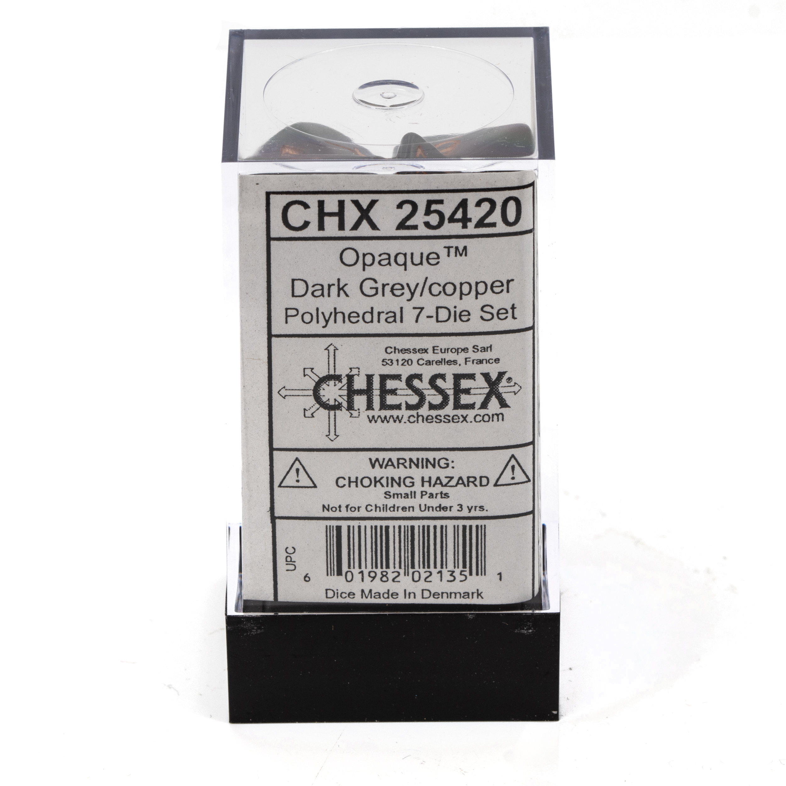 Satt Polyhedral dunkelgrau / kupfer 7-Würfel Set