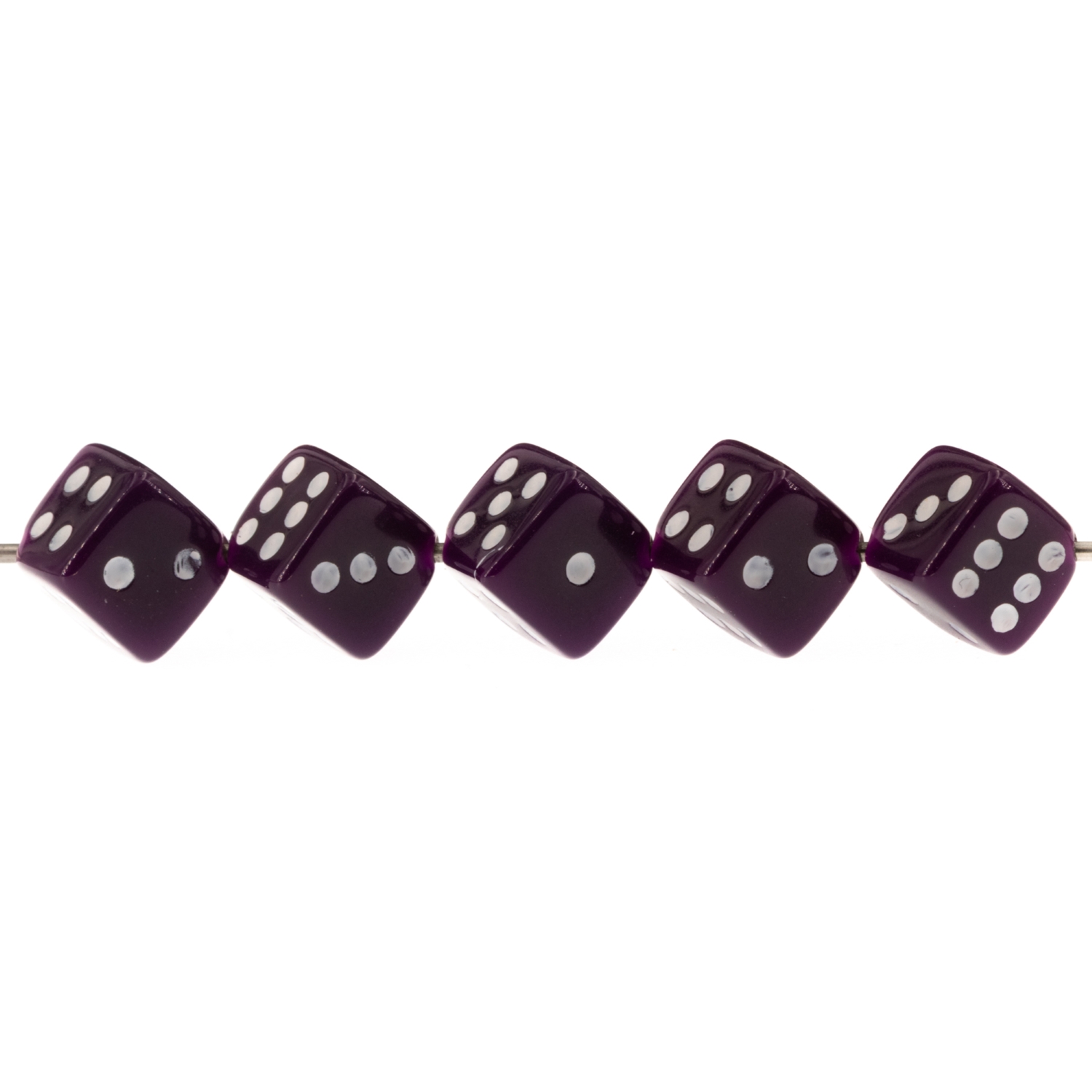  5mm Dice bead - dark purple Opaque, in