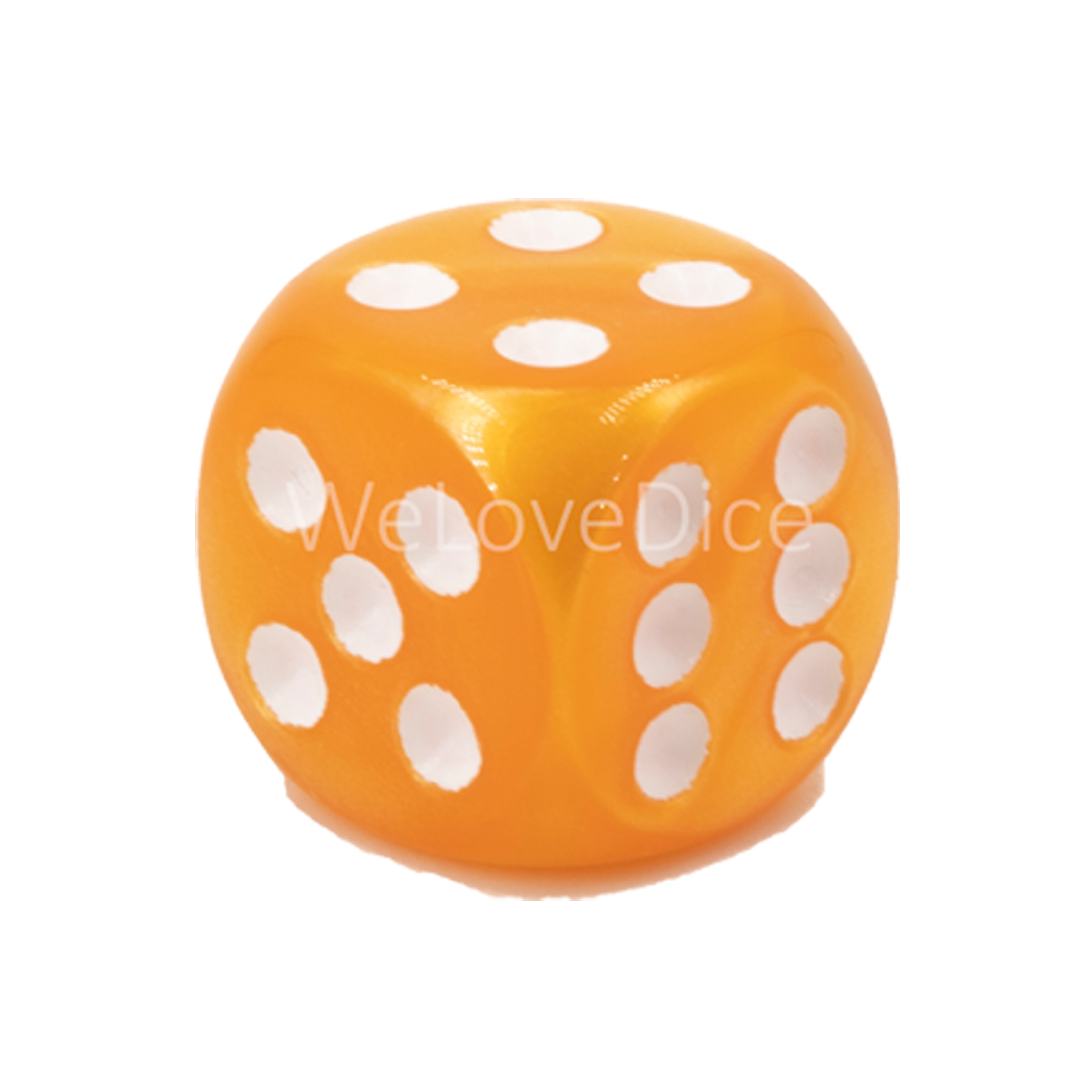18mm W6 Würfel in orange / weiß