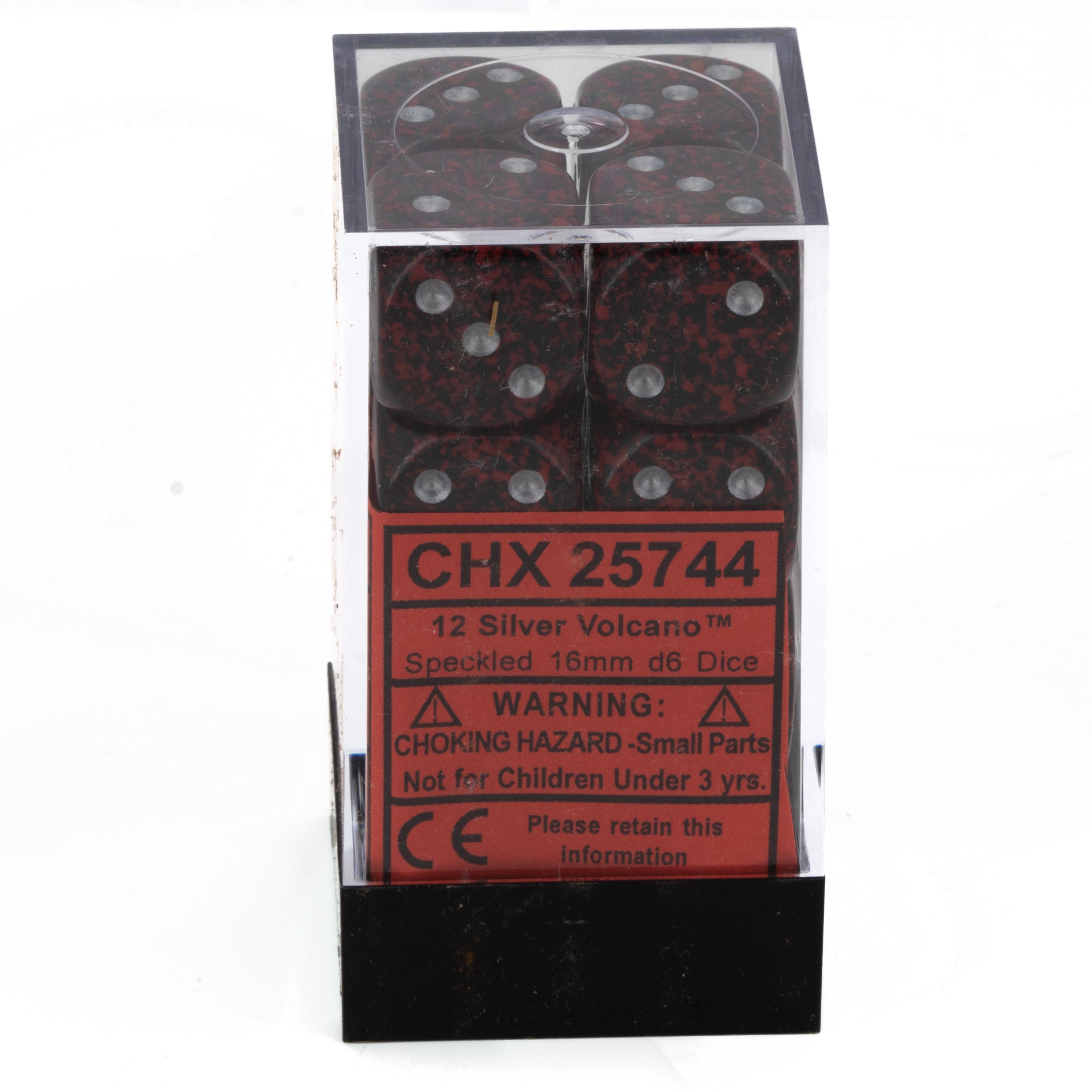 Speckled® Silver Volcano 16mm W6 Würfel Set (12 Würfel)