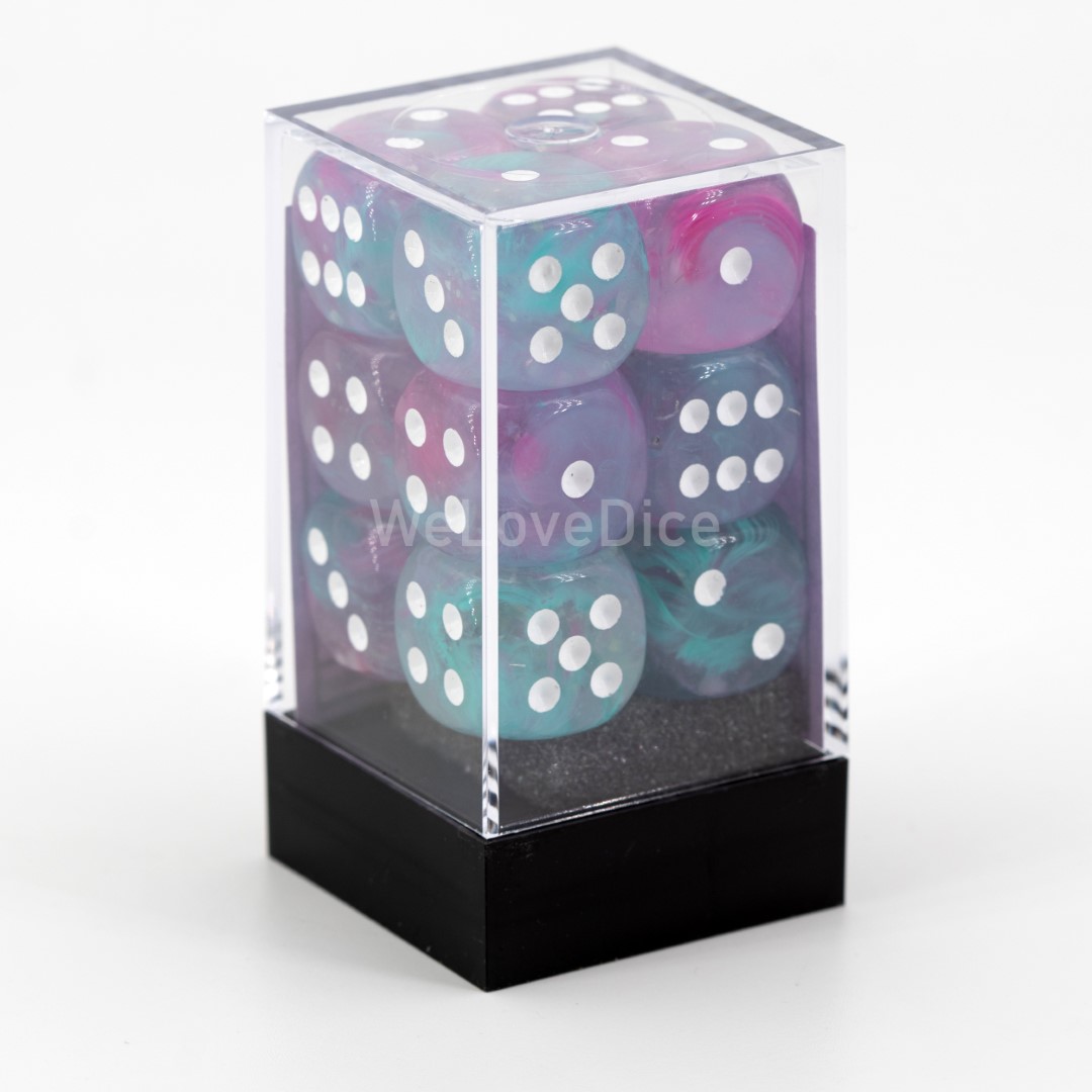 Nebula® Wisteria / weiß 16mm W6 Würfel Set (12 Würfel)